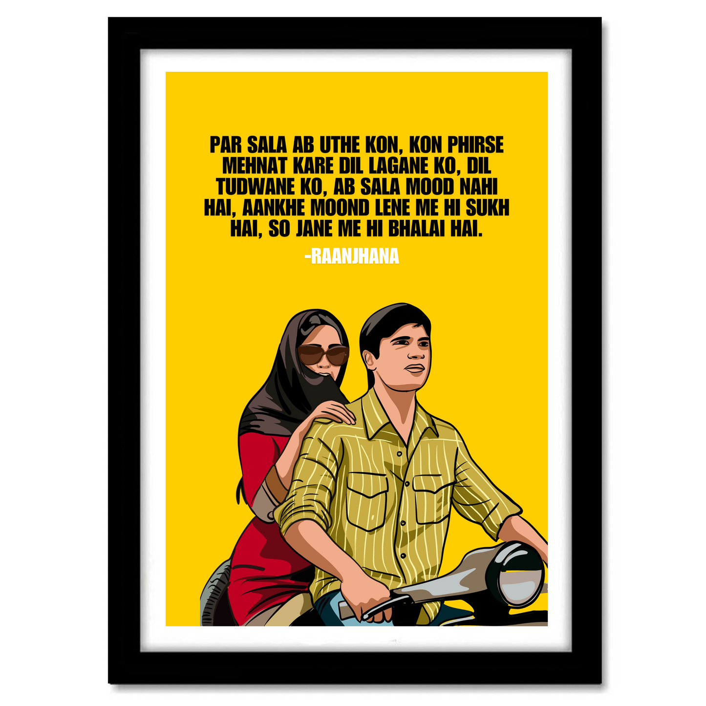 Raanjhana Movie Dhanush Artwork Bollywood | Poster | Frame | Canvas