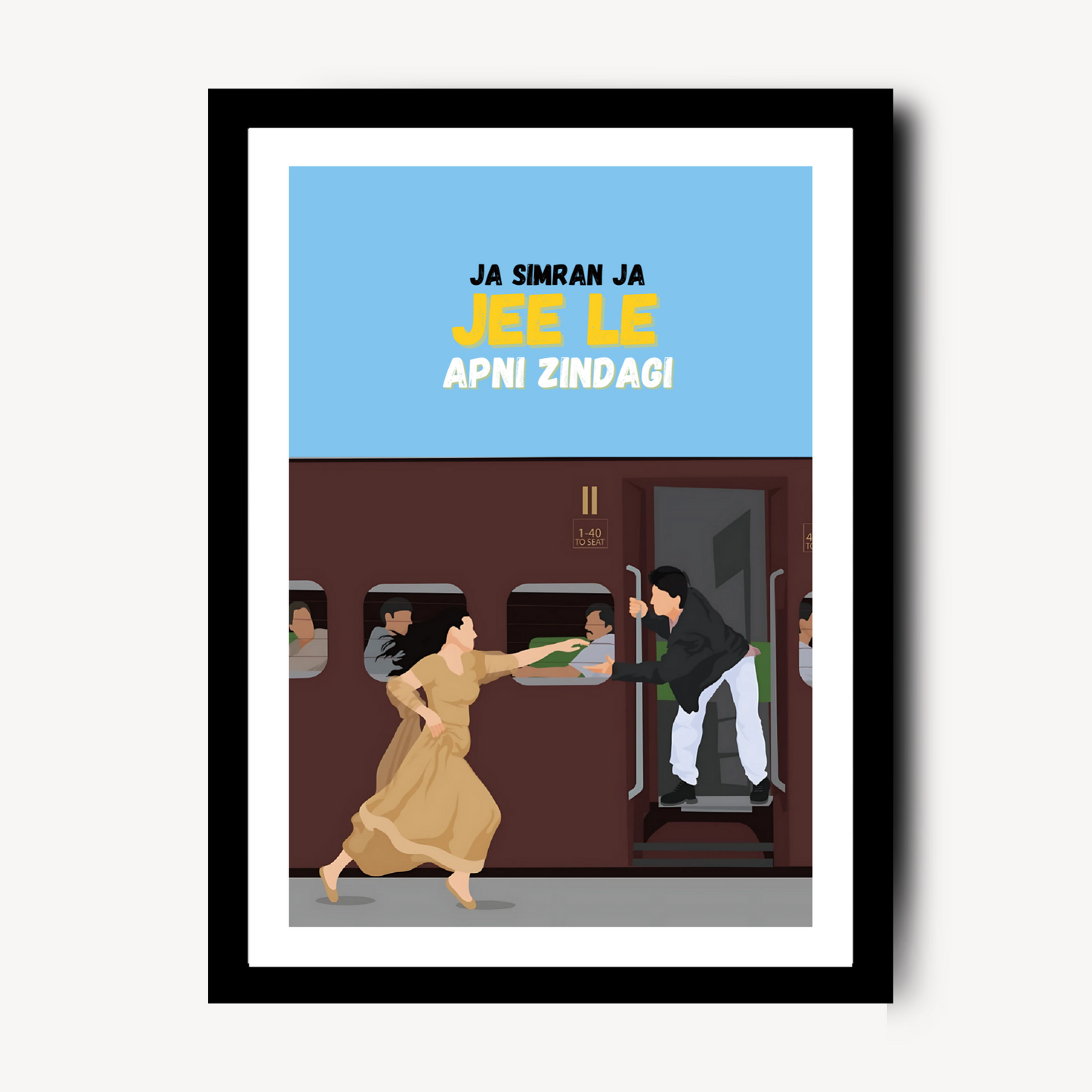 DDLJ Movie Shahrukh Khan Artwork Bollywood | Poster | Frame | Canvas