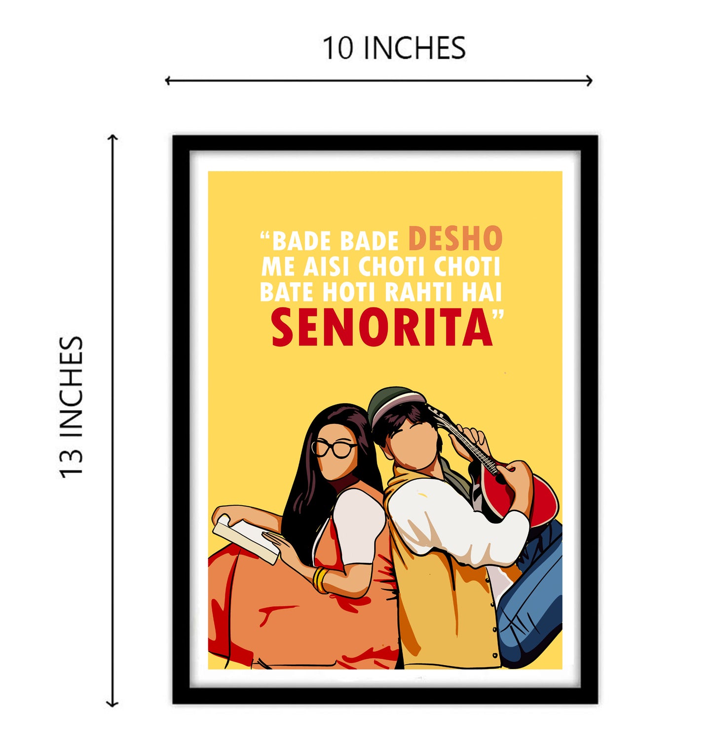 DDLJ Movie Shahrukh Khan Kajol AS SENORITA Artwork Bollywood | Poster | Frame | Canvas
