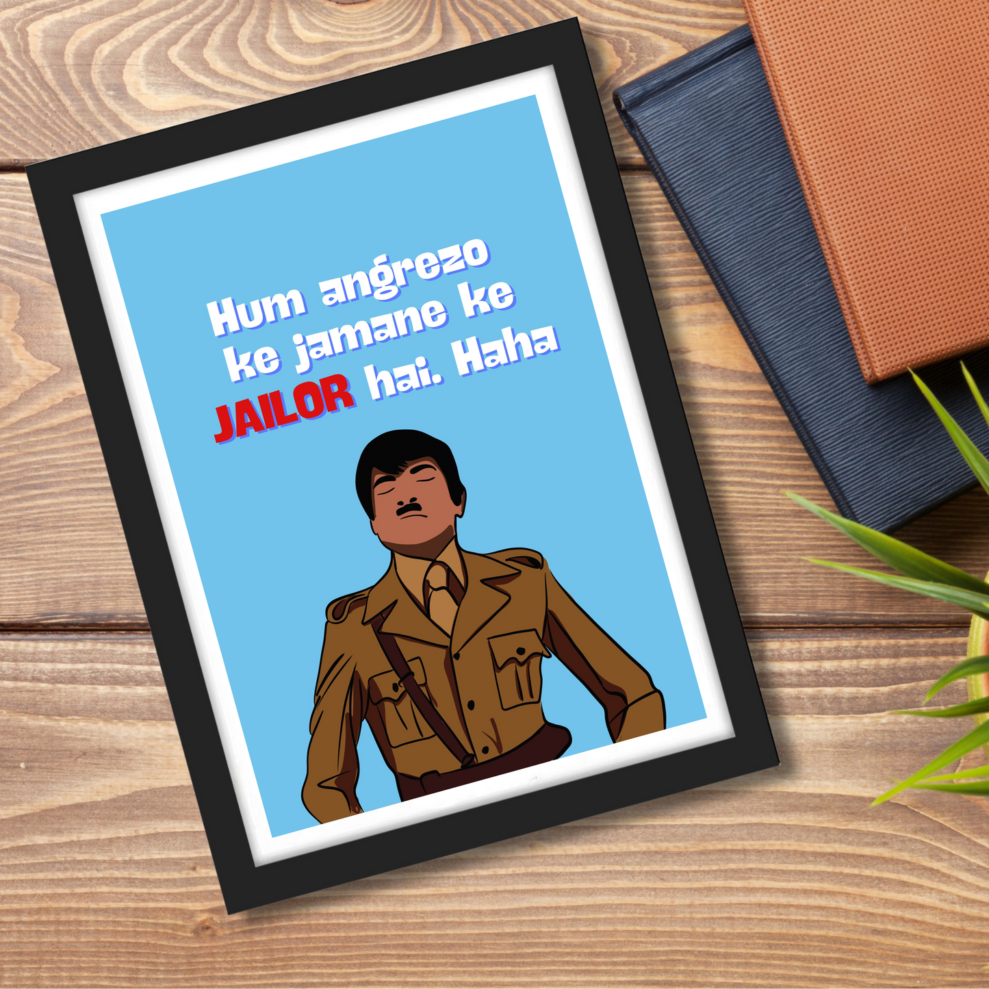 sholay Movie Jailor Funny Artwork Bollywood | Poster | Frame | Canvas