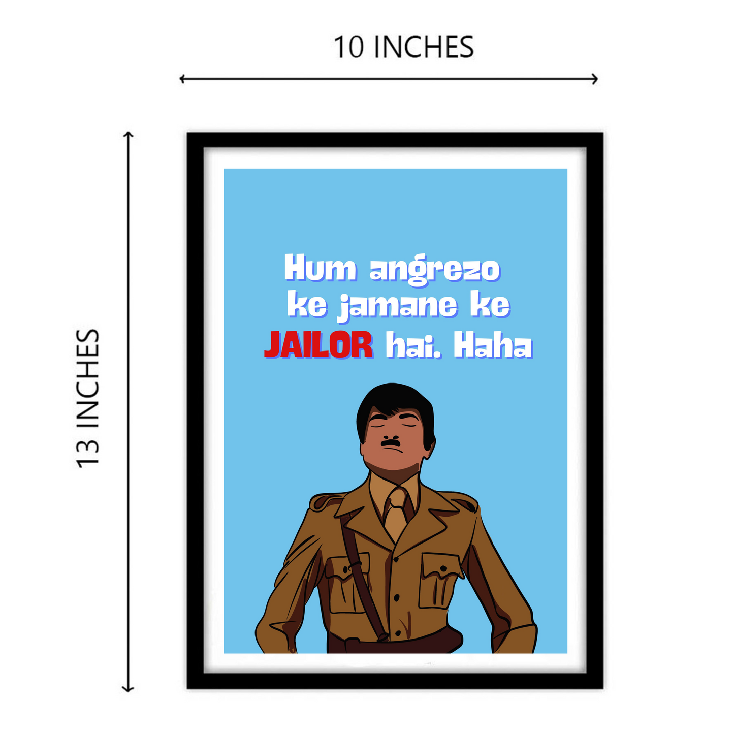 sholay Movie Jailor Funny Artwork Bollywood | Poster | Frame | Canvas