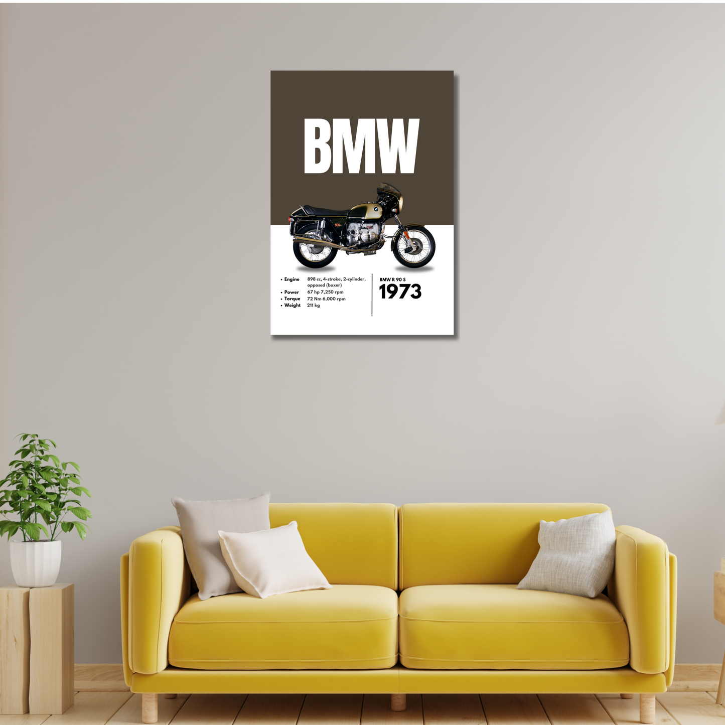 BMW r 90 s Superbikes Bikes Artwork Poster| Frame |Canvas | Vintage | Classic | Sports