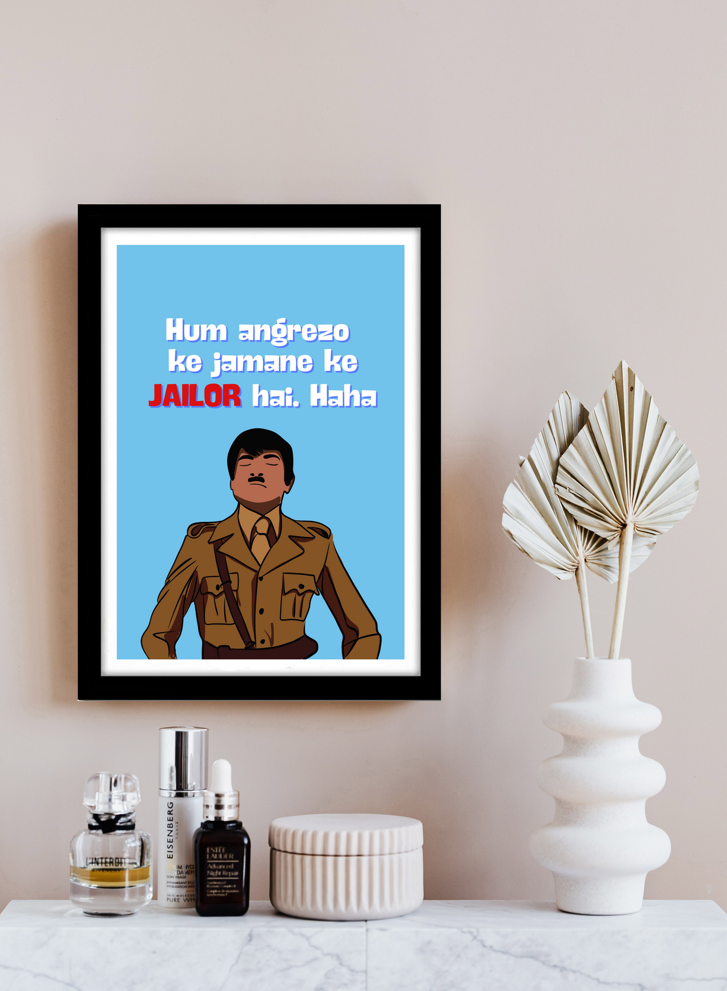 sholay Movie Jailor Funny Artwork Bollywood | Poster | Frame | Canvas