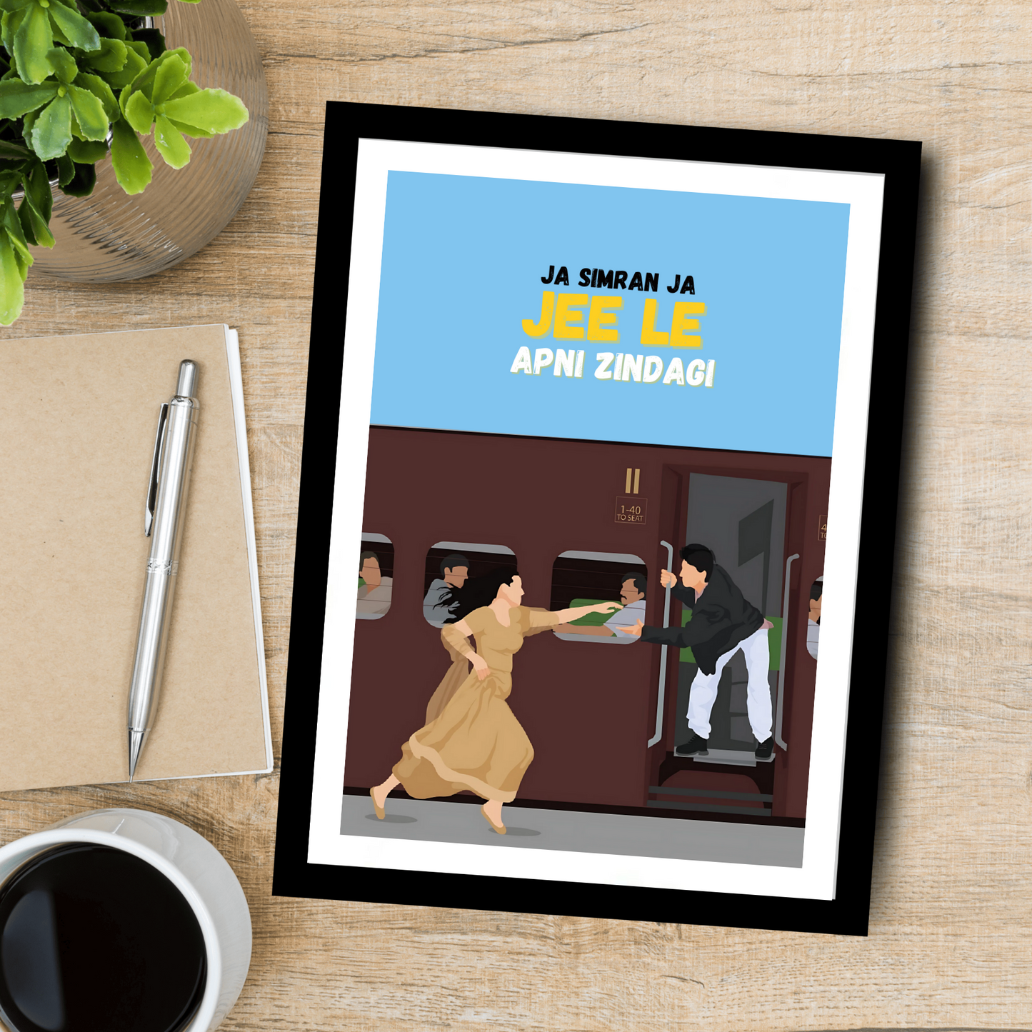 DDLJ Movie Shahrukh Khan Artwork Bollywood | Poster | Frame | Canvas