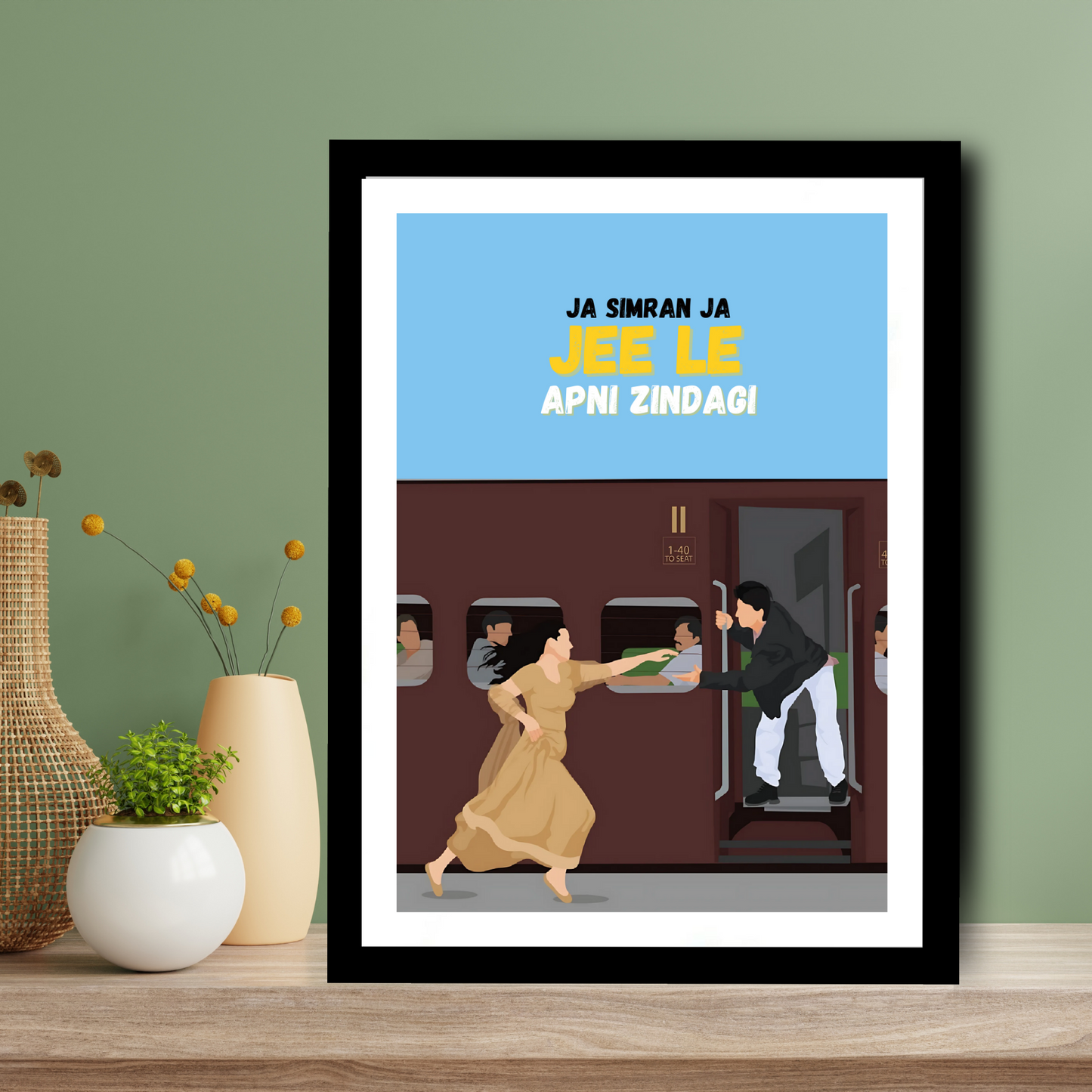DDLJ Movie Shahrukh Khan Artwork Bollywood | Poster | Frame | Canvas