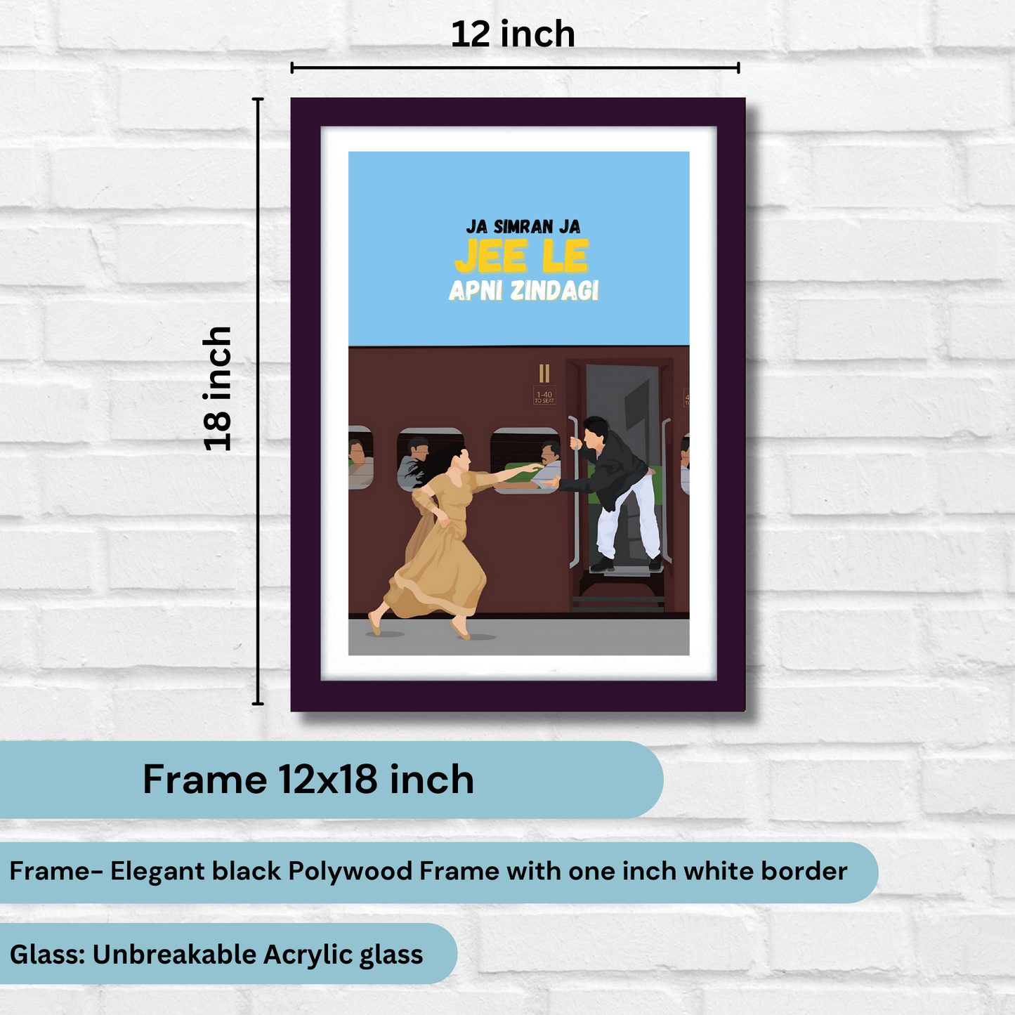 DDLJ Movie Shahrukh Khan Artwork Bollywood | Poster | Frame | Canvas