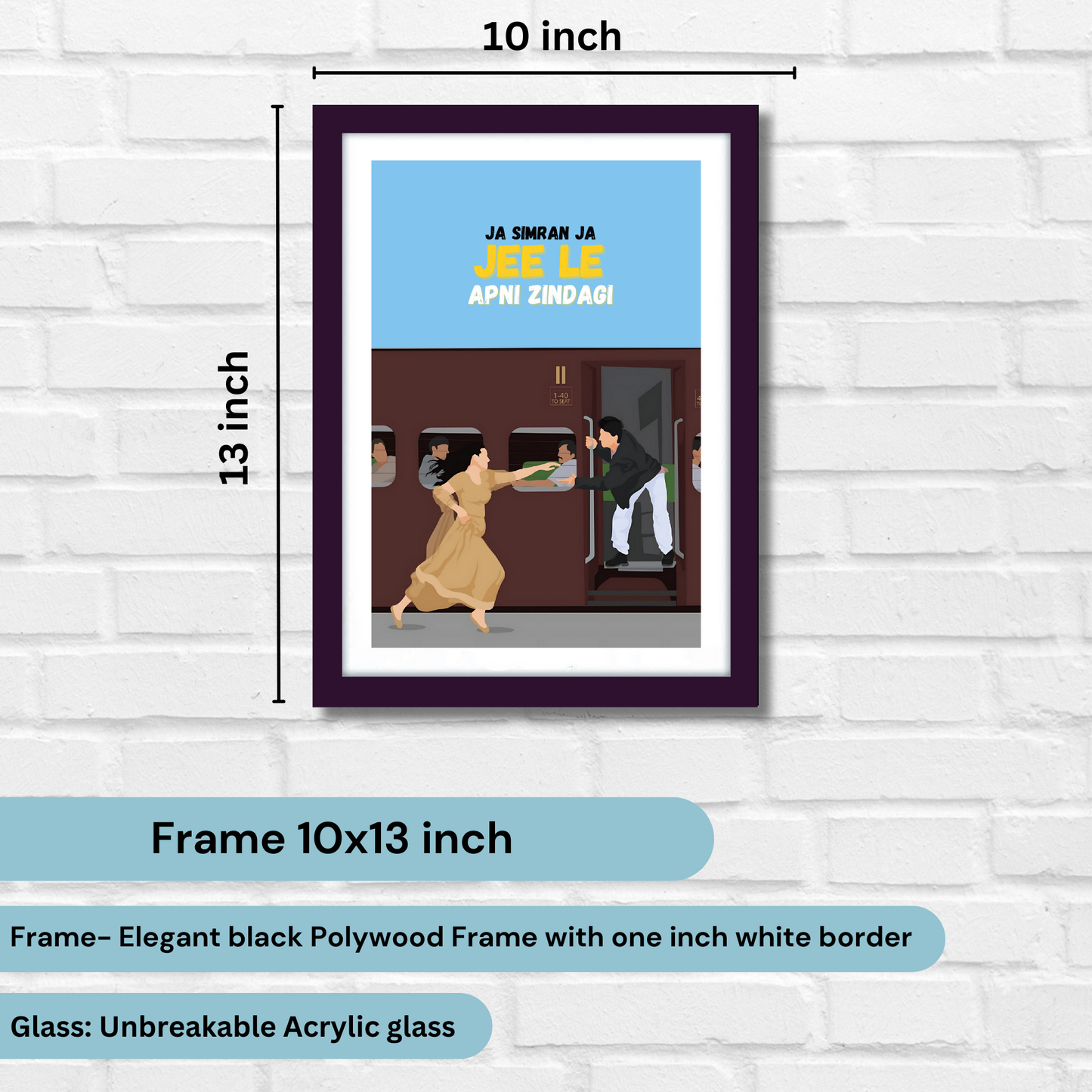 DDLJ Movie Shahrukh Khan Artwork Bollywood | Poster | Frame | Canvas