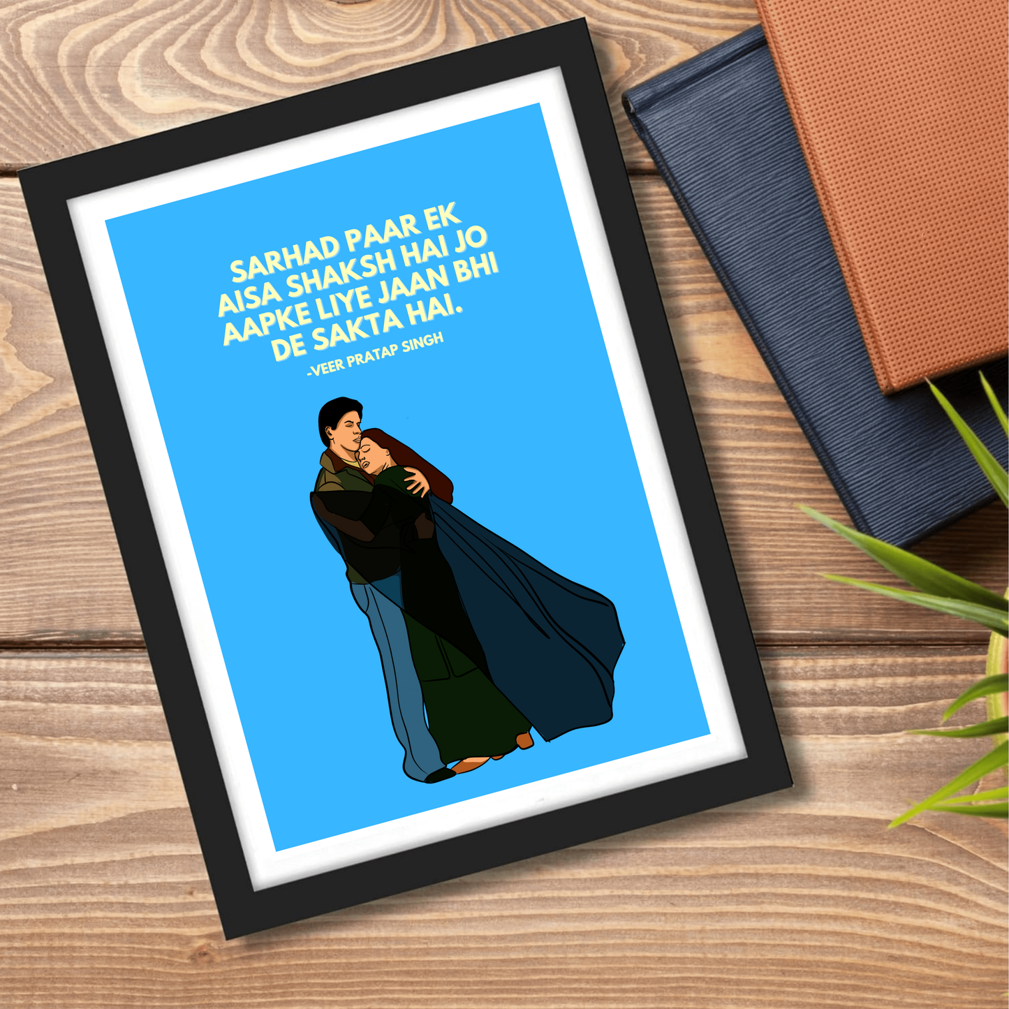 Veer Zara Movie Shahrukh Khan Artwork Bollywood Movie Frame Poster Movie Quote Wall Art Decor Photo Frames Poster Canvas For Bedroom Living Room Decoration Home Office wall Poster Gift