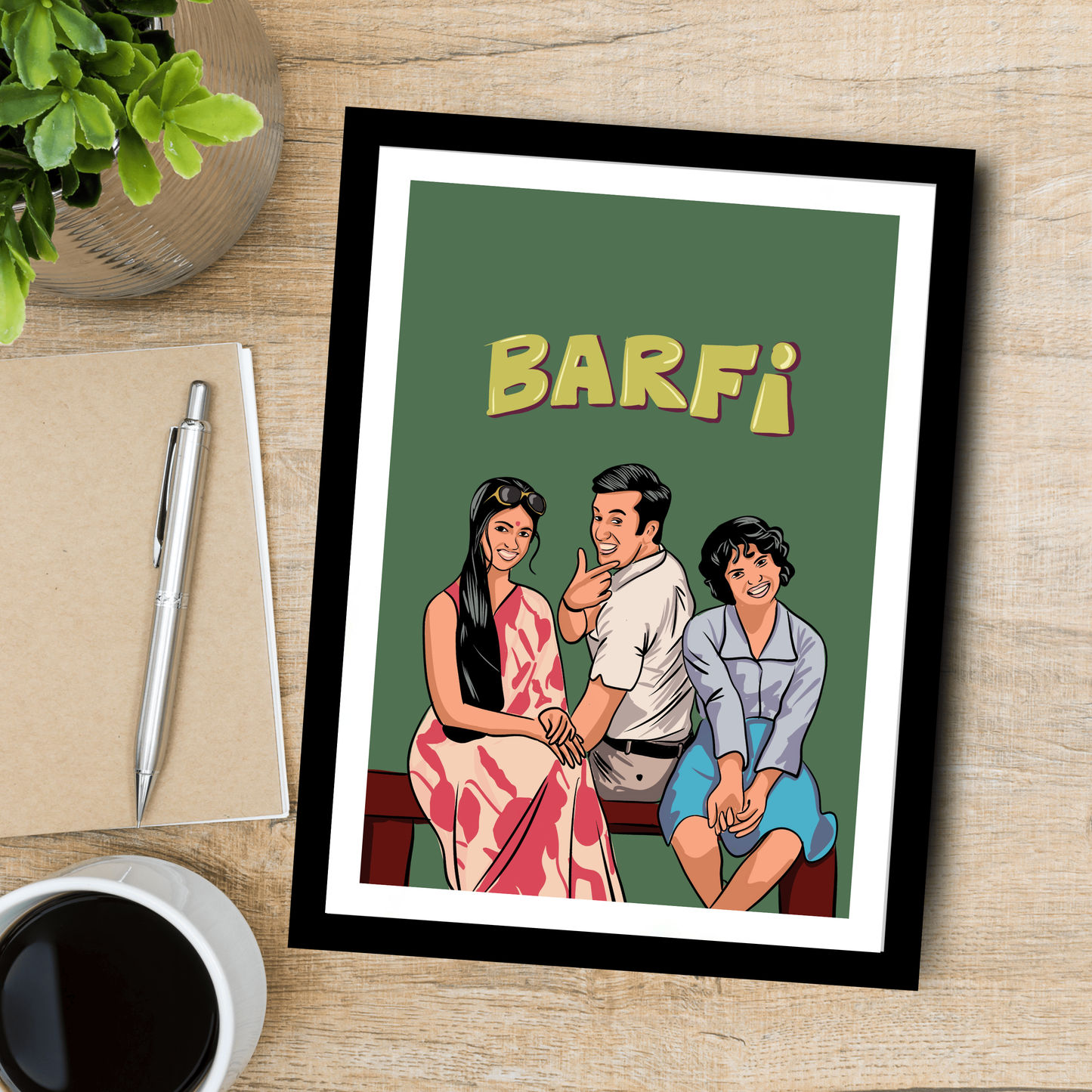 Barfi Movie Ranbir Kapoor Artwork Bollywood | Poster | Frame | Canvas