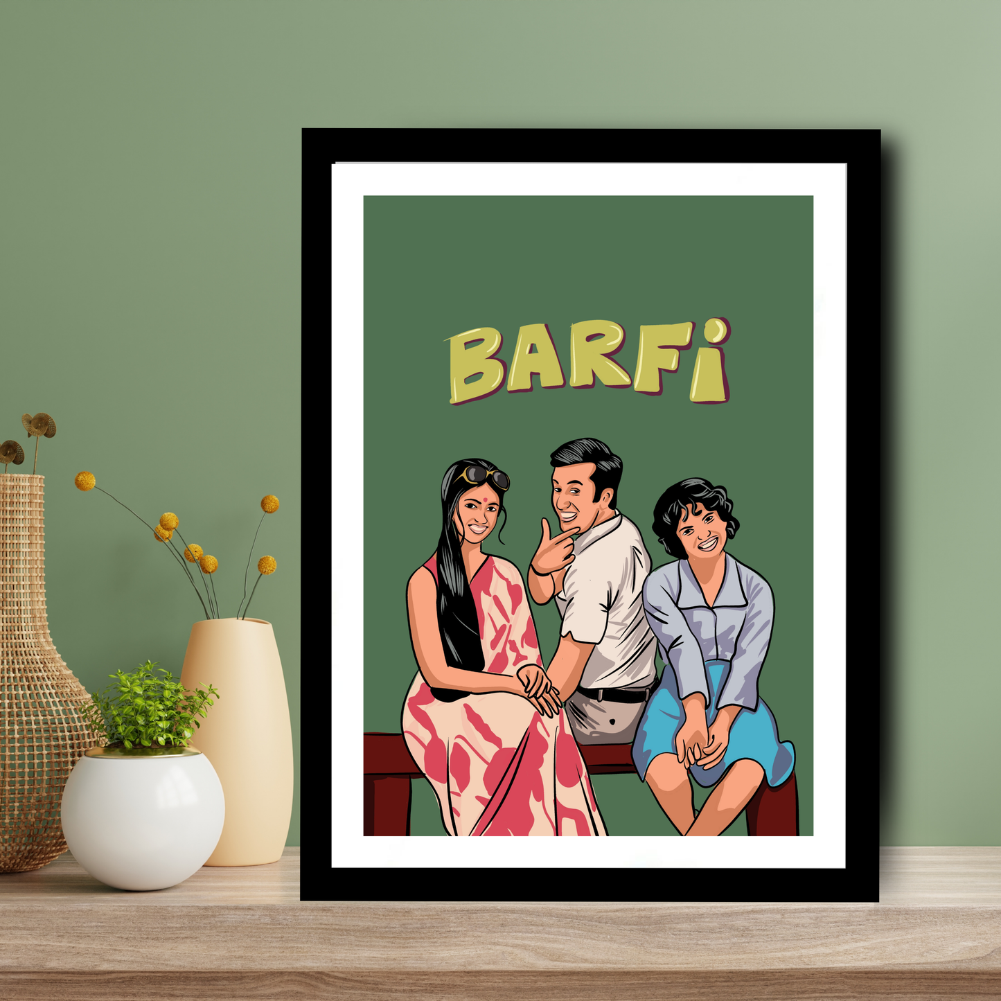 Barfi Movie Ranbir Kapoor Artwork Bollywood | Poster | Frame | Canvas