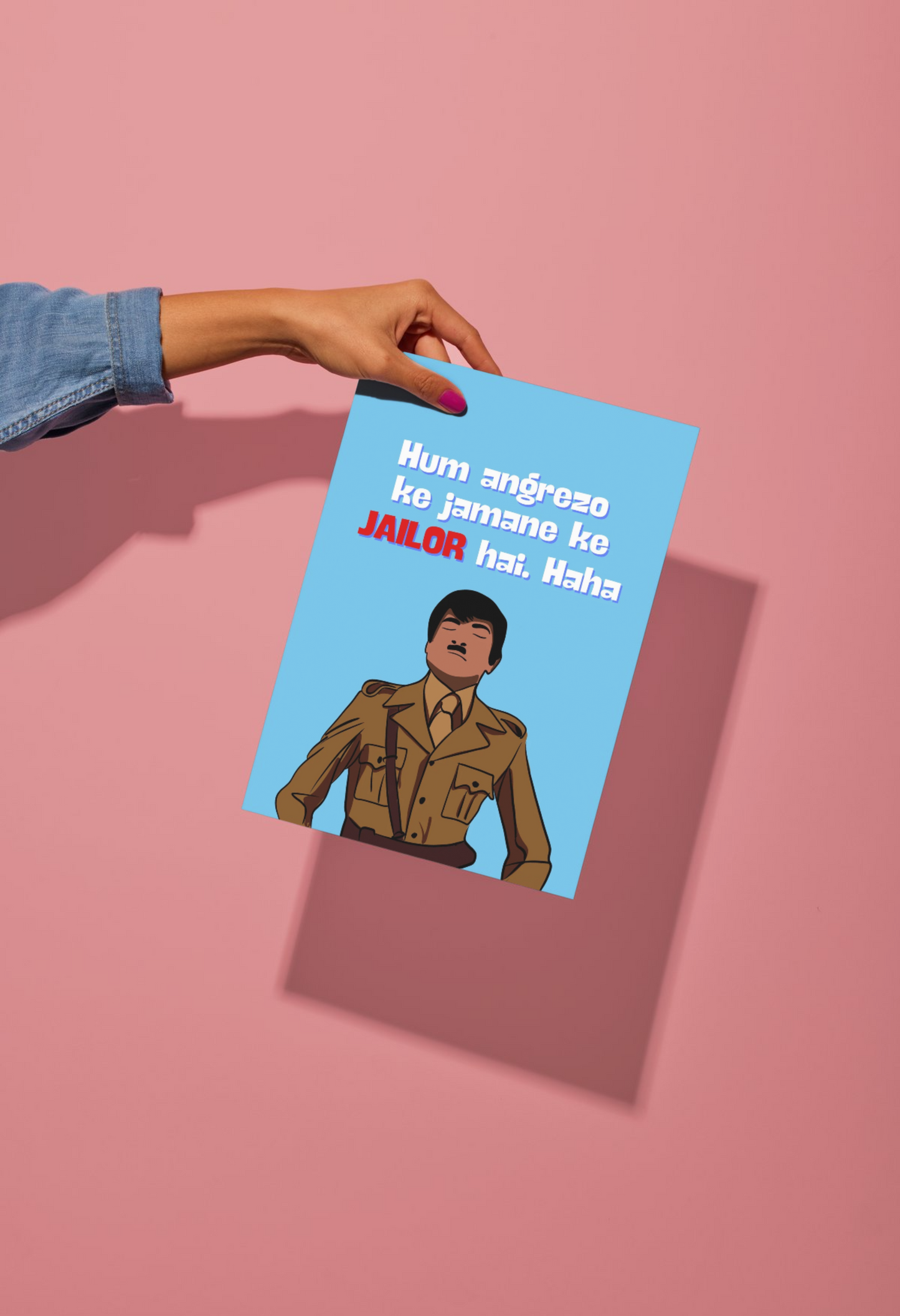 sholay Movie Jailor Funny Artwork Bollywood | Poster | Frame | Canvas