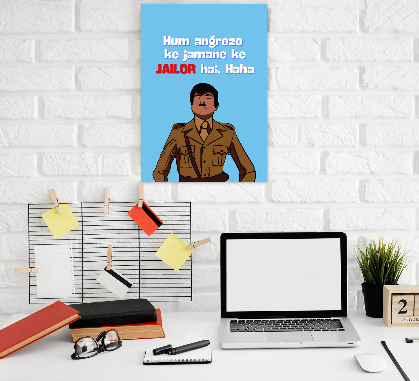 sholay Movie Jailor Funny Artwork Bollywood | Poster | Frame | Canvas