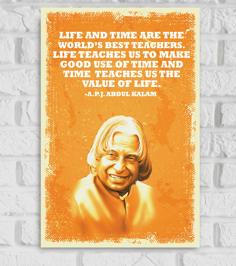 A. P. J. Abdul Kalam Indian Scientist and Statesman ndian aerospace scientist the president of India Motivational & Inspiring Quote Blue Red & Orange Color Wall Decor Decoration Positive Vibes Matte Finish Poster Frame
