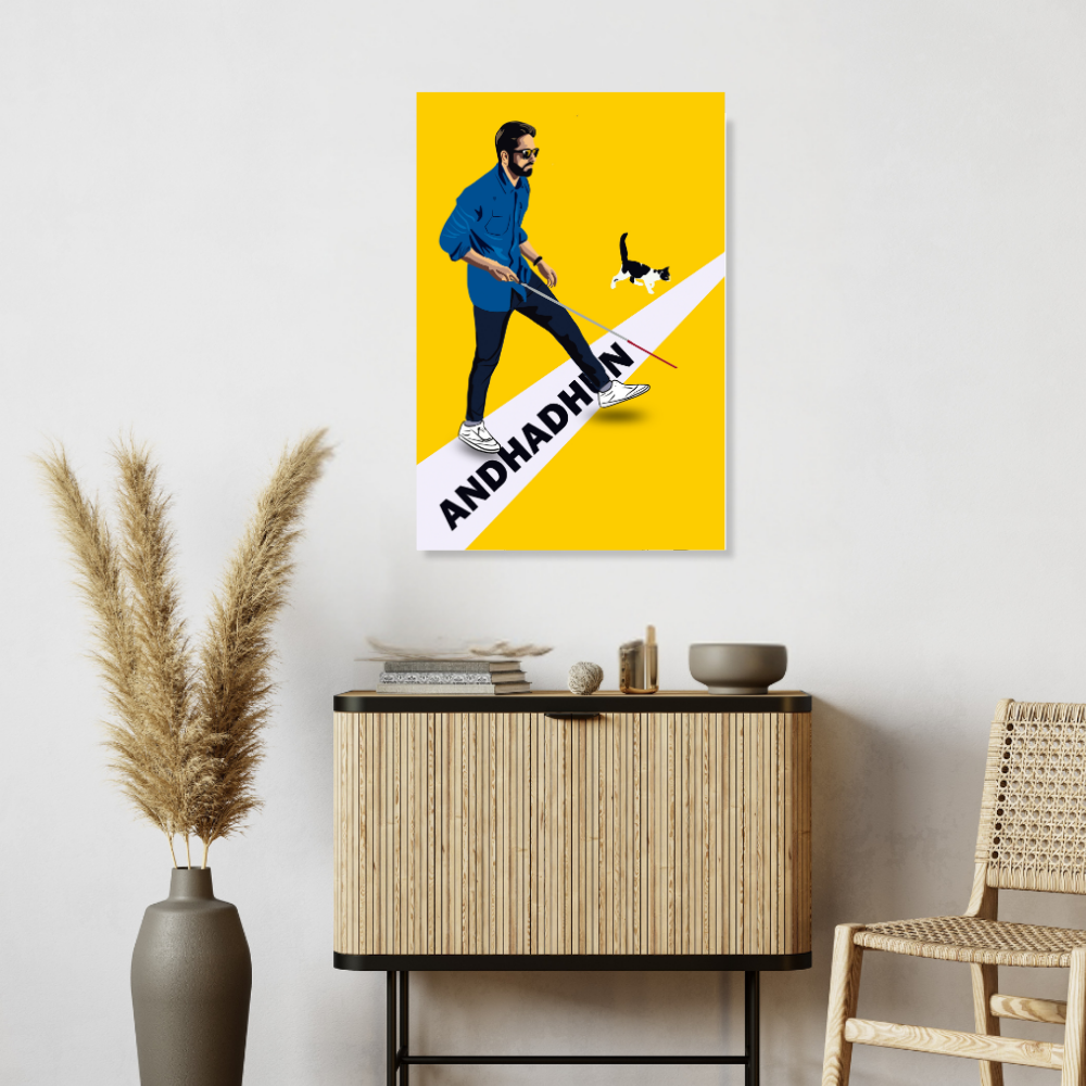 Andhadhun Movie Ayushmann Khurrana Artwork Bollywood | Poster | Frame | Canvas