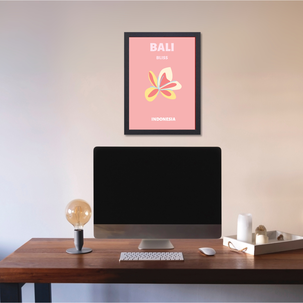 Traveling Theme wall Frame, Wall Frames for Living Room, Framed Travel Photo Frames for wall decor, Travel Frame for wall decor, room decor, Hostels, Hotels, Restraunts Bali Bliss Wall Art
