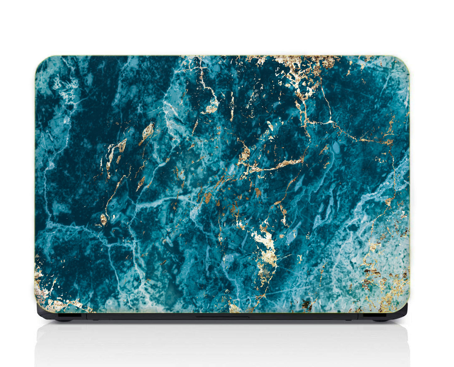 Blue Marble Waterproof Solid Ocean Navy Swirl Color Minimalist Elegant Morden Trendy Laptopskin