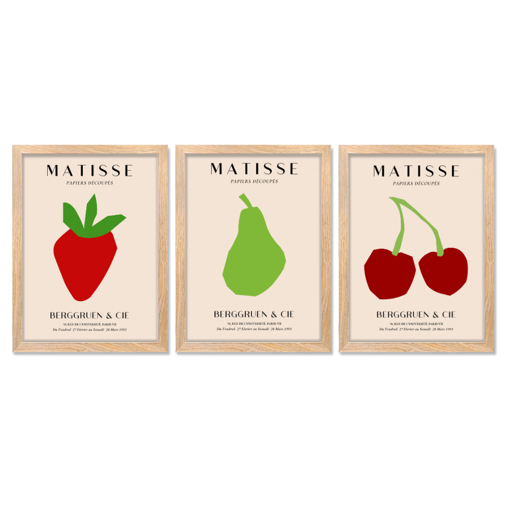 Set of 3 Henri Matisse Wall Art Paintings Framed Poster 10x13 Inch for Home Decoration, Living Room, Bedroom, Kitchen, and Office Wall Decoration, classic art decor, artistic wall decor, interior decoration, ready to hang art, canvas wall art