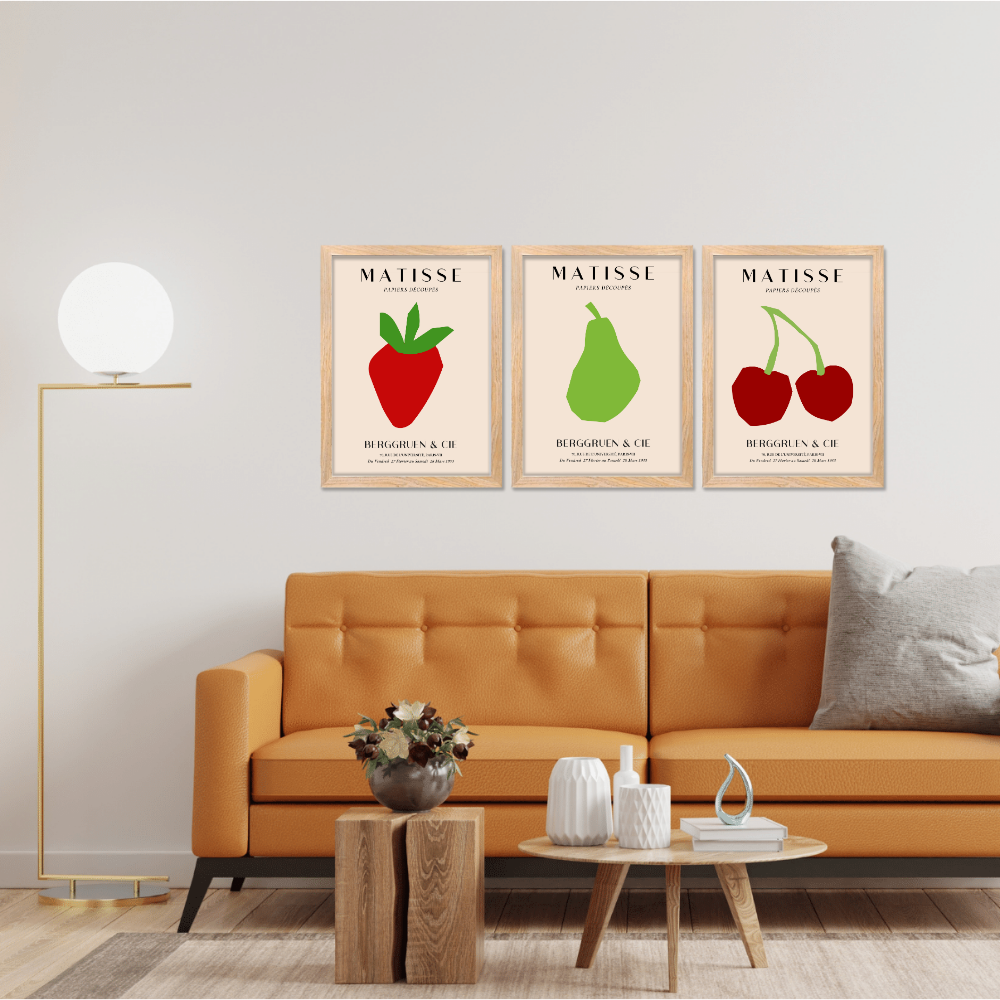 Set of 3 Henri Matisse Wall Art Paintings Framed Poster for Home Decoration, Living Room, Bedroom, Kitchen, and Office Wall Decoration