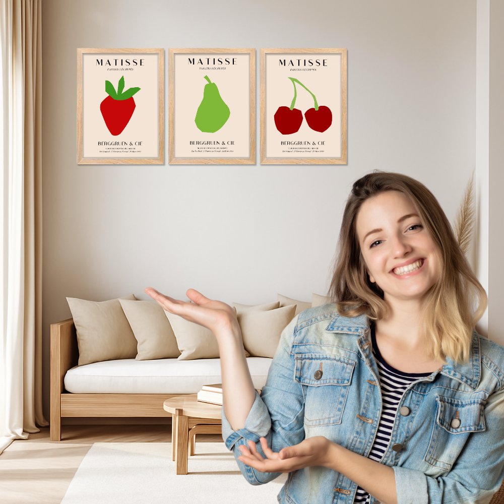 Set of 3 Henri Matisse Wall Art Paintings Framed Poster for Home Decoration, Living Room, Bedroom, Kitchen, and Office Wall Decoration