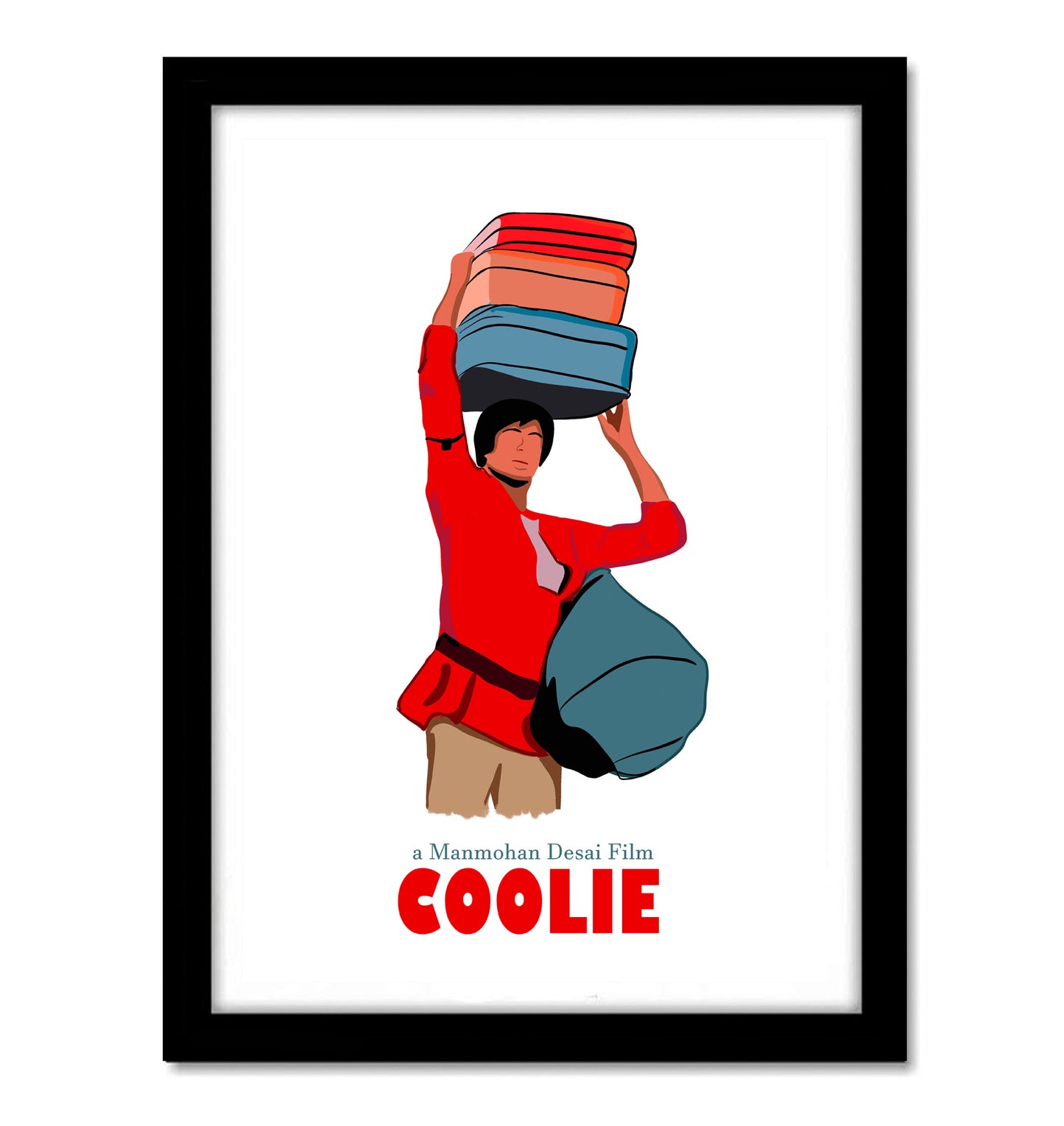 Coolie Movie Amitabh Bachchan Artwork Bollywood | Poster | Frame | Canvas