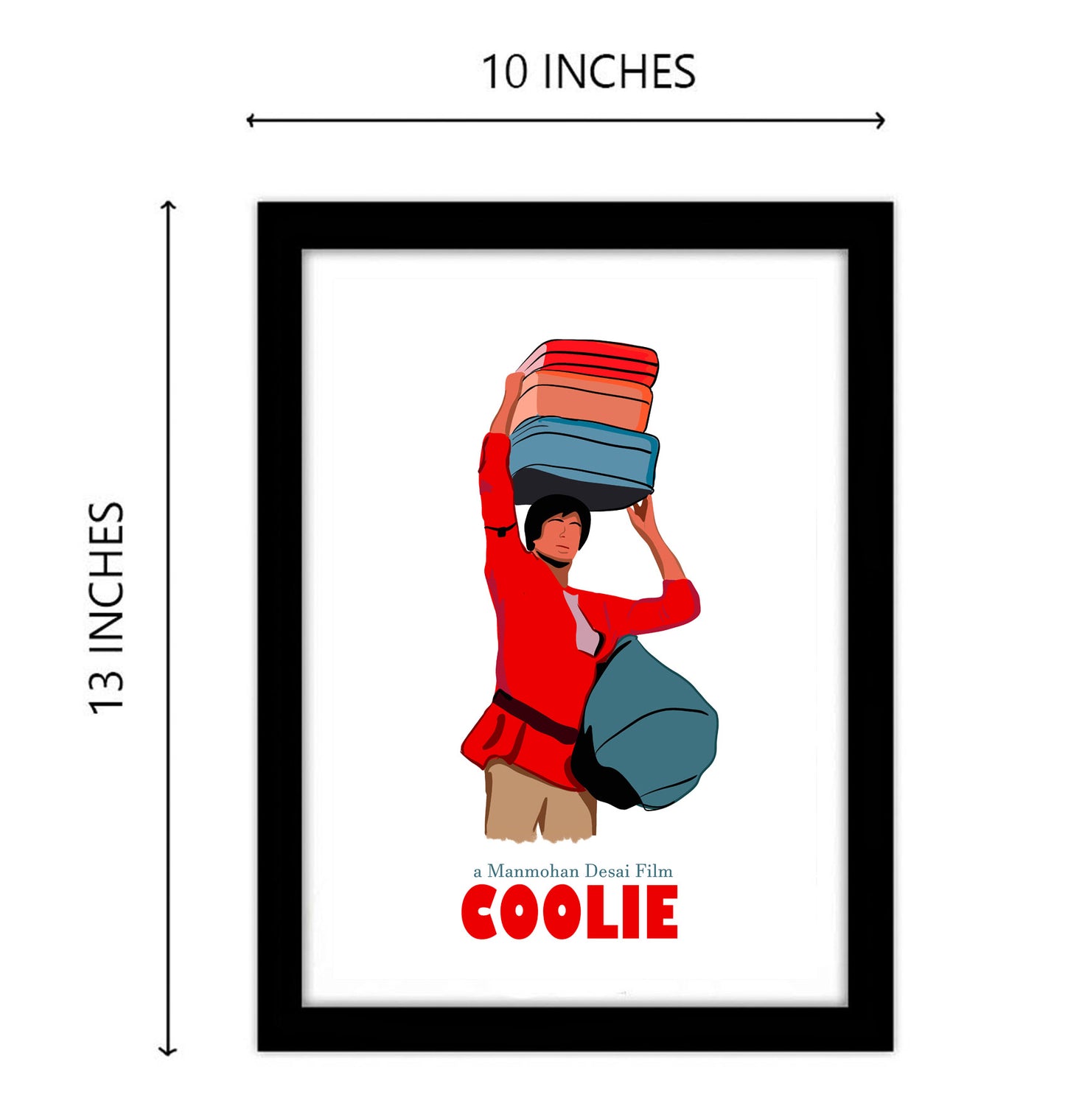 Coolie Movie Amitabh Bachchan Artwork Bollywood | Poster | Frame | Canvas