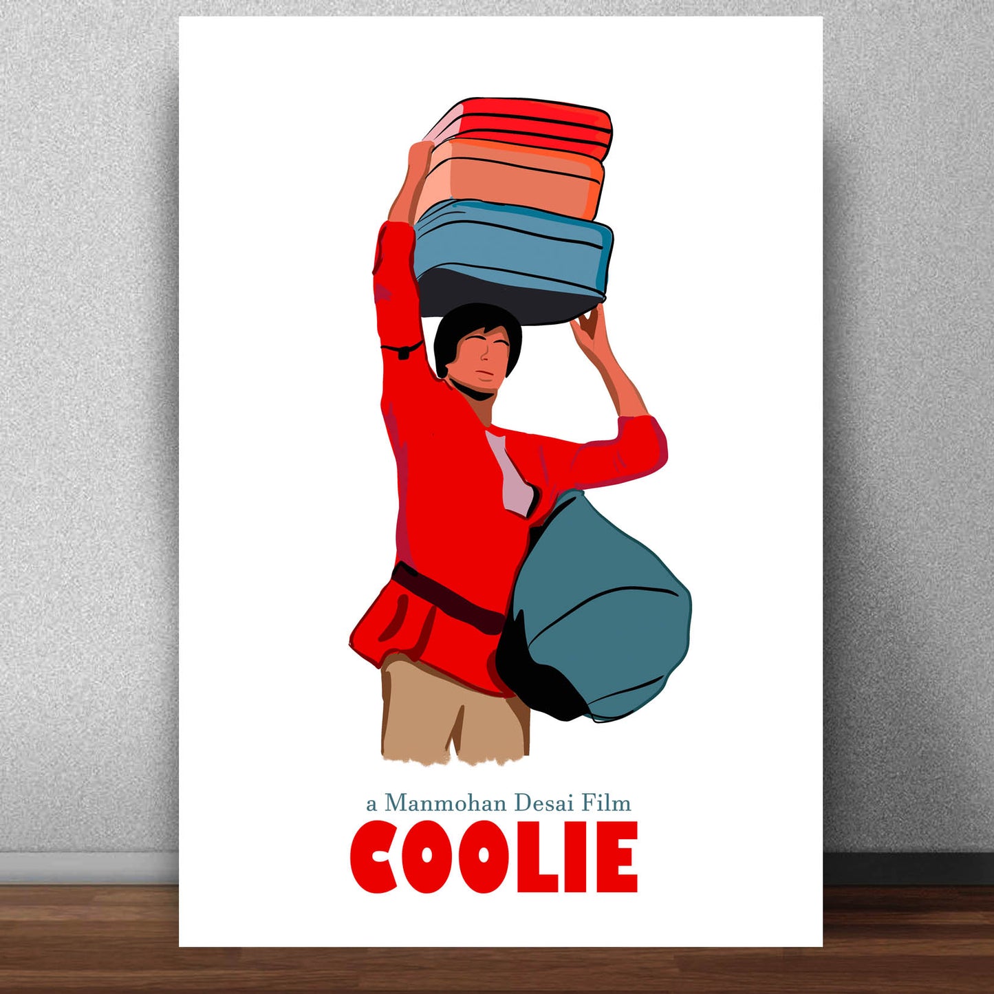 Coolie Movie Amitabh Bachchan Artwork Bollywood | Poster | Frame | Canvas