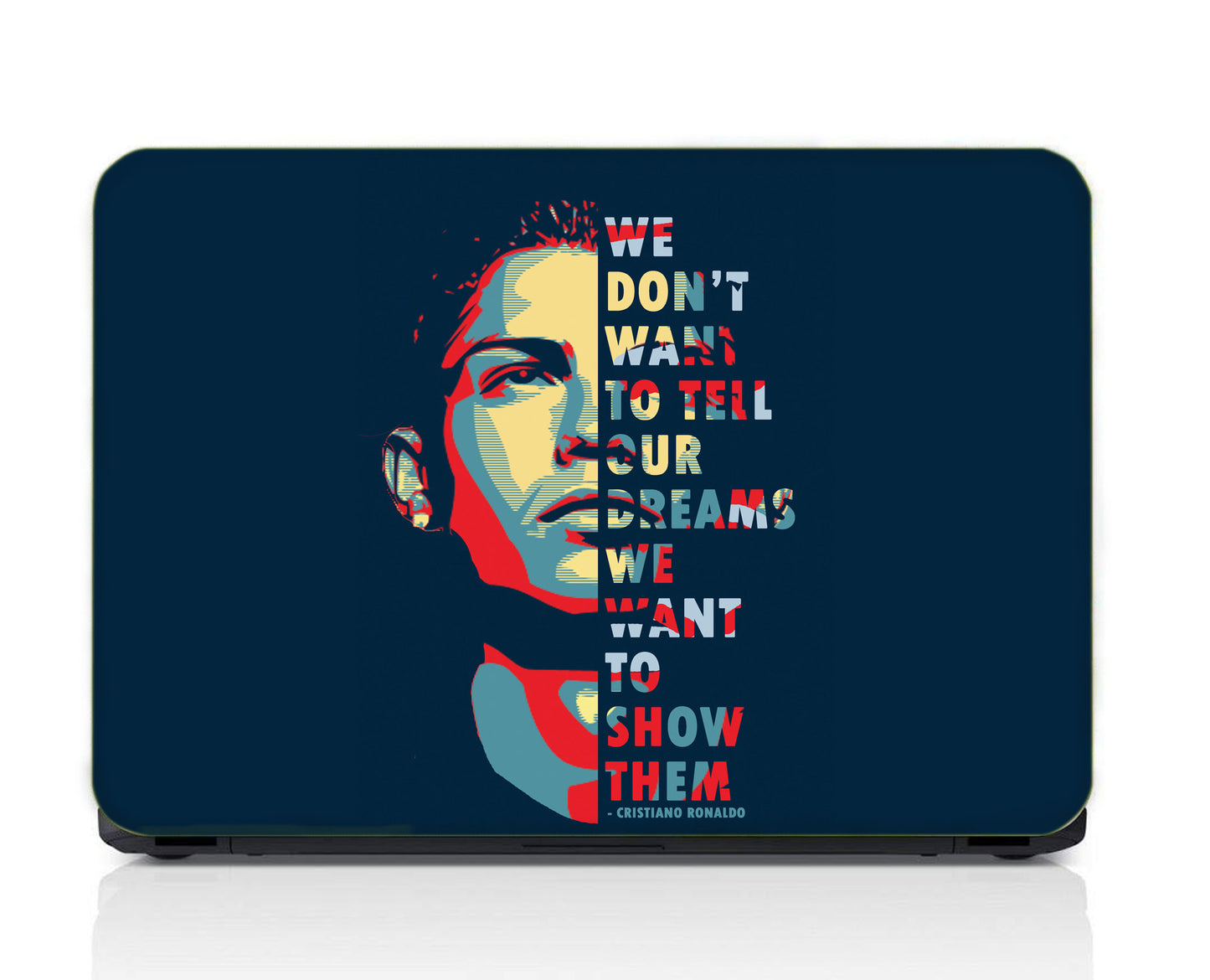 Ronaldo Footballer Motivational Quote Blue Color Laptop Skin