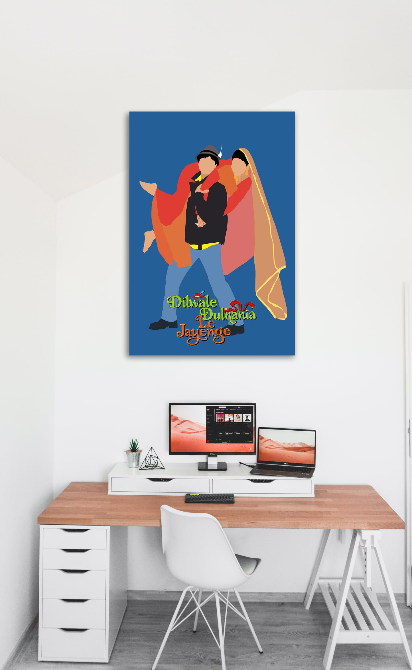 DDLJ Movie Shahrukh Khan Artwork Bollywood | Poster | Frame | Canvas