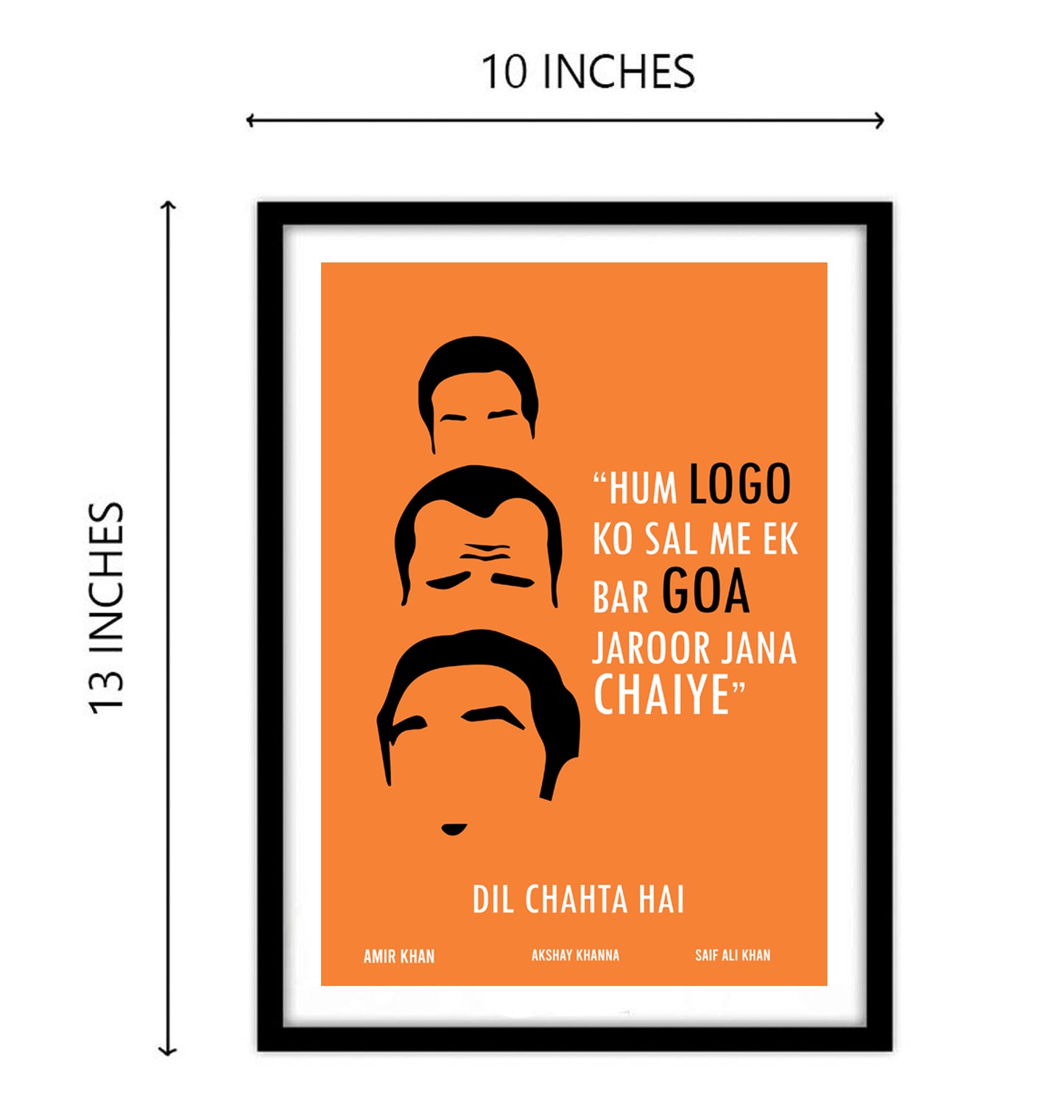 Dil Chahta Hai Movie Amir Khan ArtWork Bollywood | Poster | Frame | Canvas
