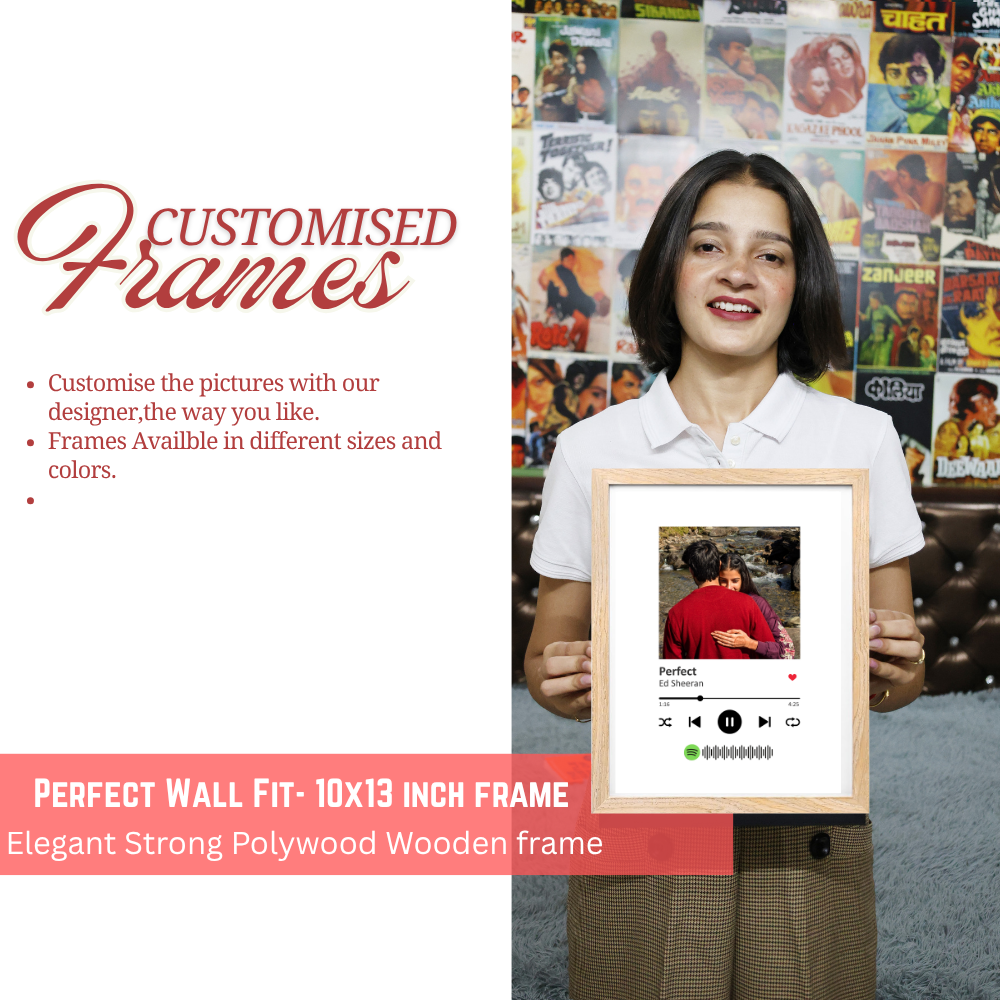Personalized Spotify Song Photo Frame – Custom Wooden Music Plaque with Picture & Song Code | Perfect Couple Gift