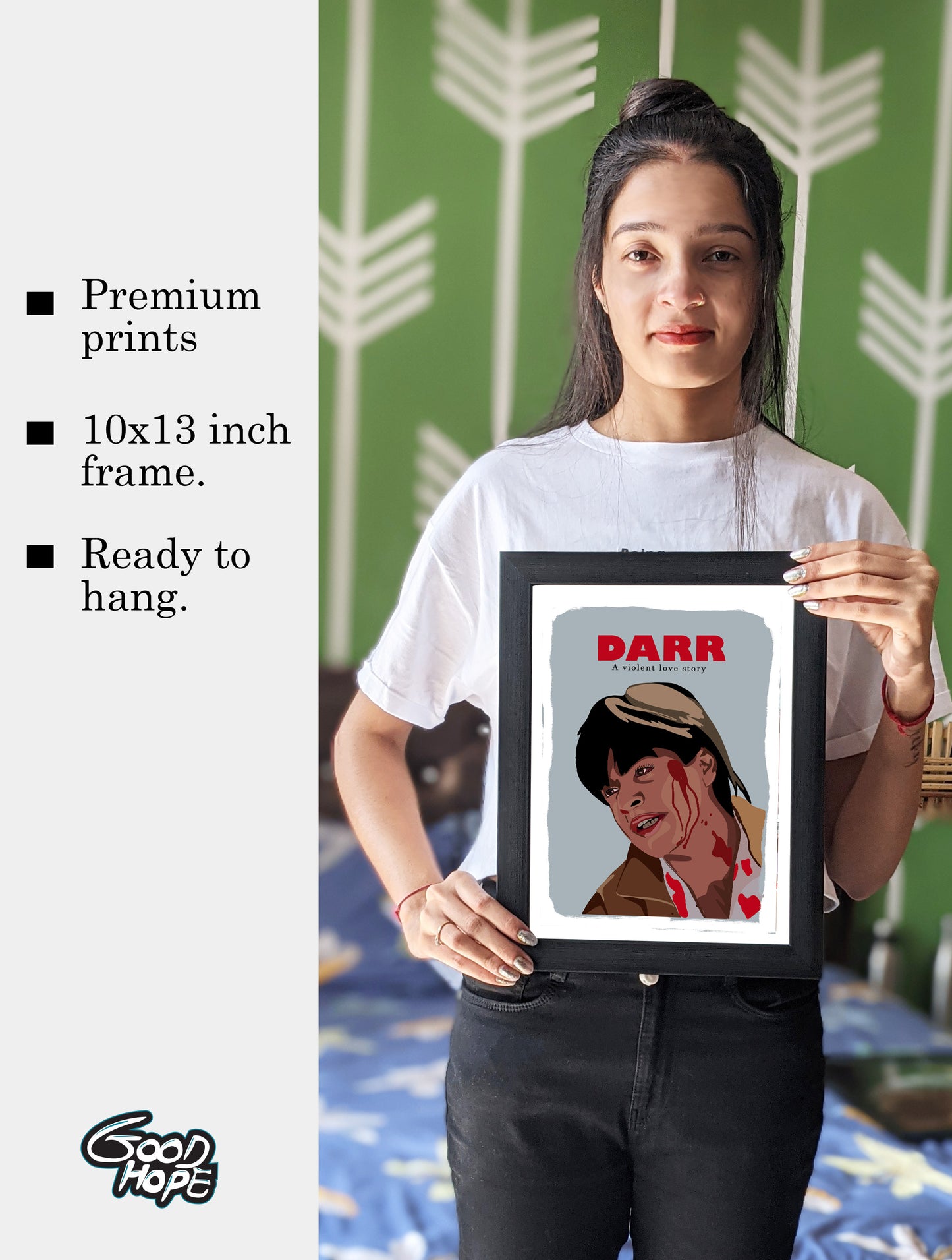 Darr Movie ShahRukh Khan Artwork Bollywood | Poster | Frame | Canvas