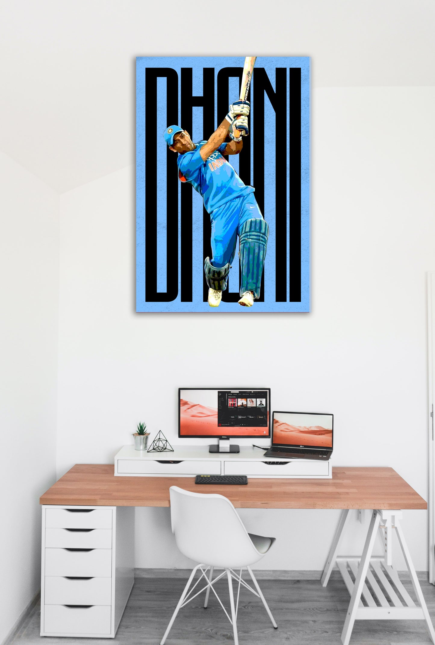 Dhoni Artwork Cricket | Poster | Frame | Canvas