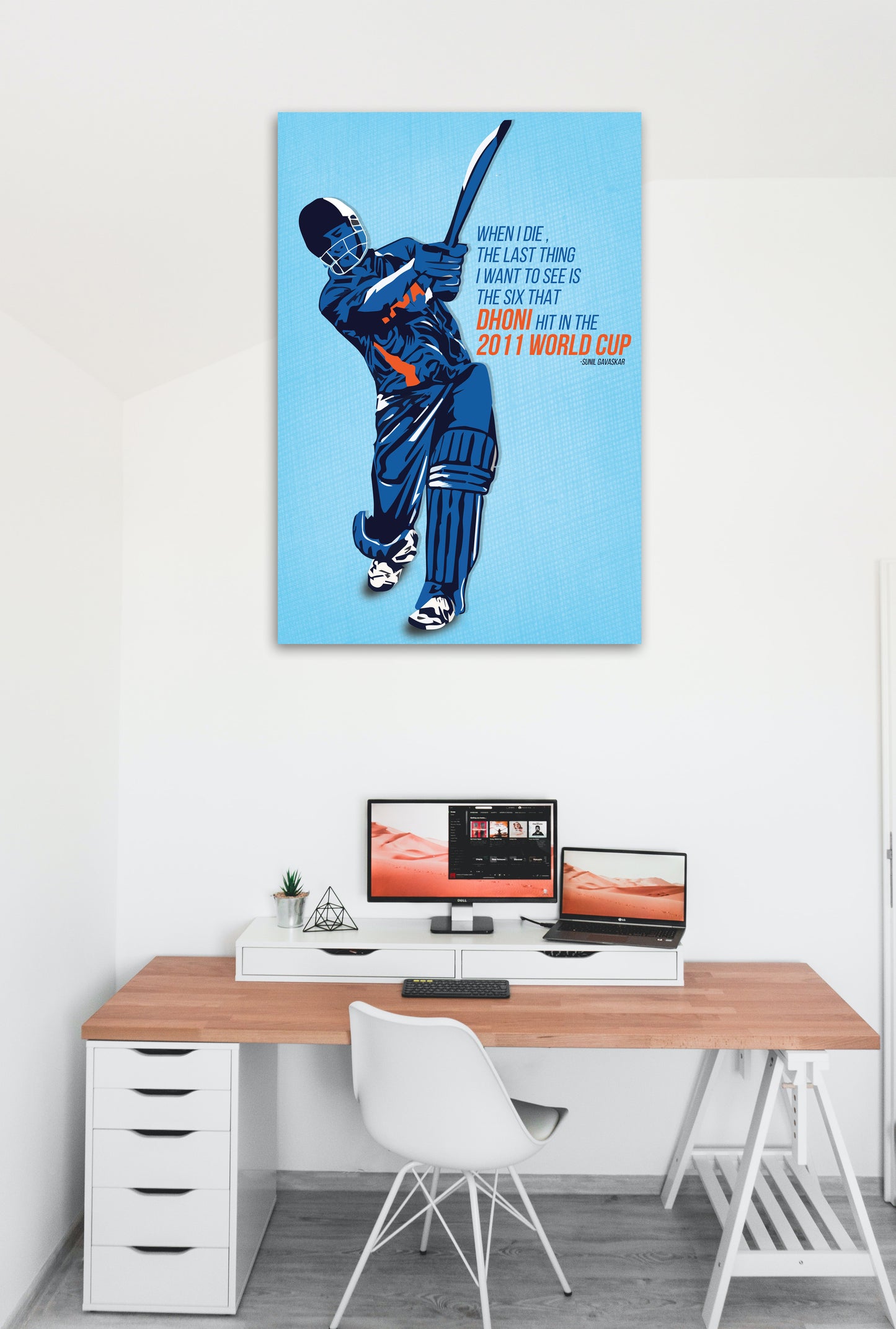 Dhoni Artwork Cricket | Poster | Frame | Canvas