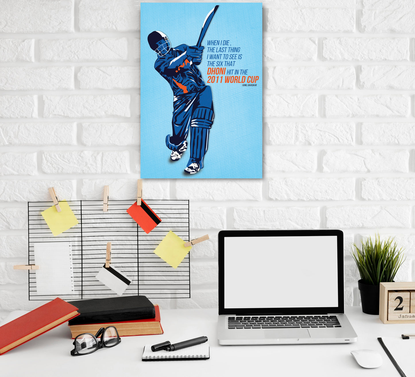 Dhoni Artwork Cricket | Poster | Frame | Canvas