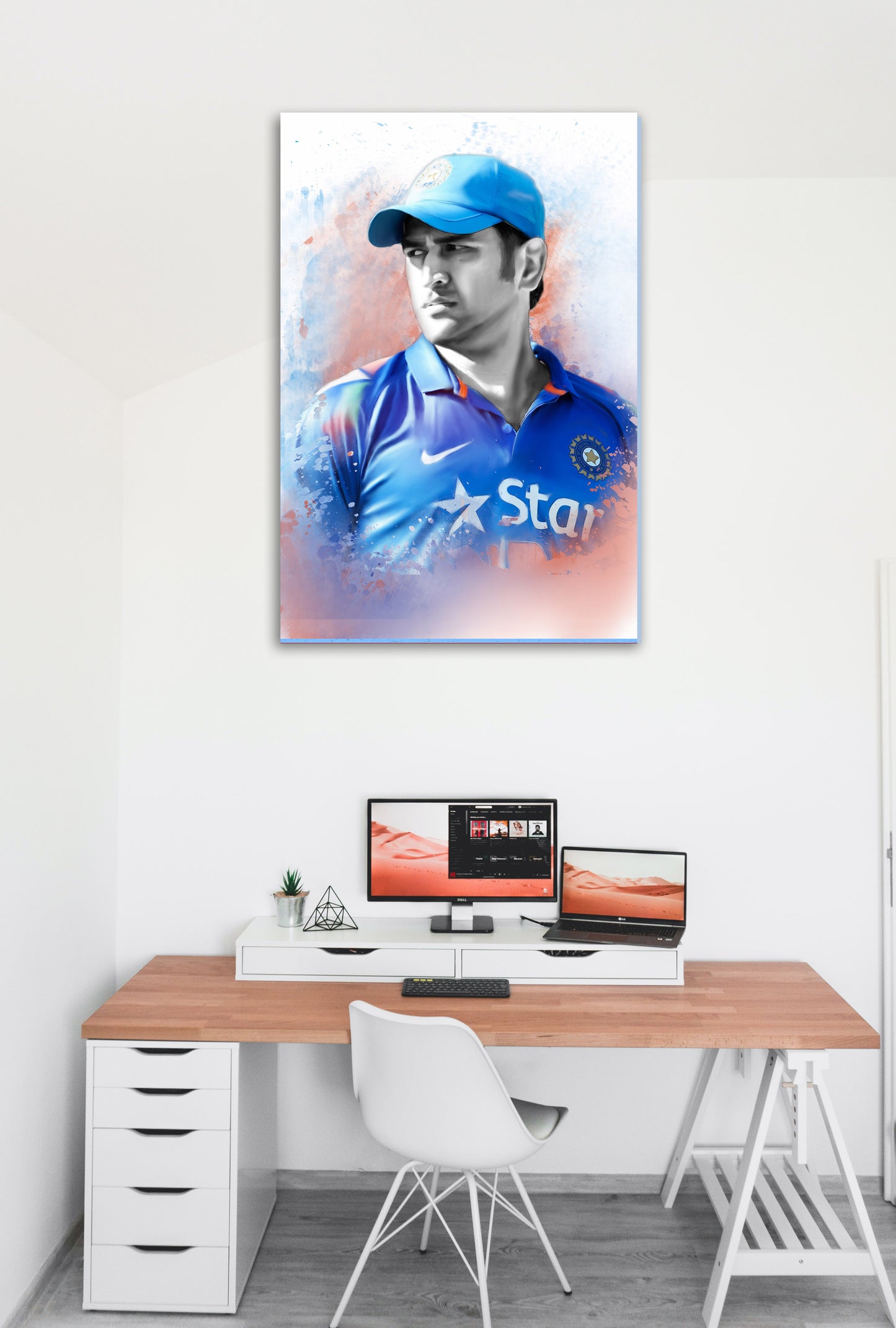 Dhoni Artwork Cricket | Poster | Frame | Canvas