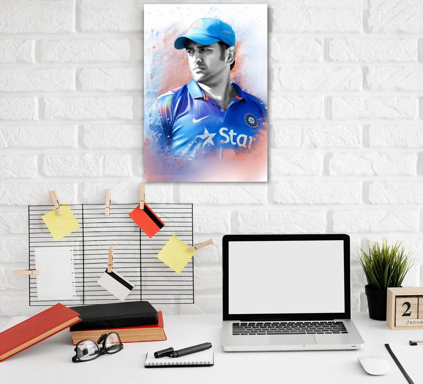 Dhoni Artwork Cricket | Poster | Frame | Canvas