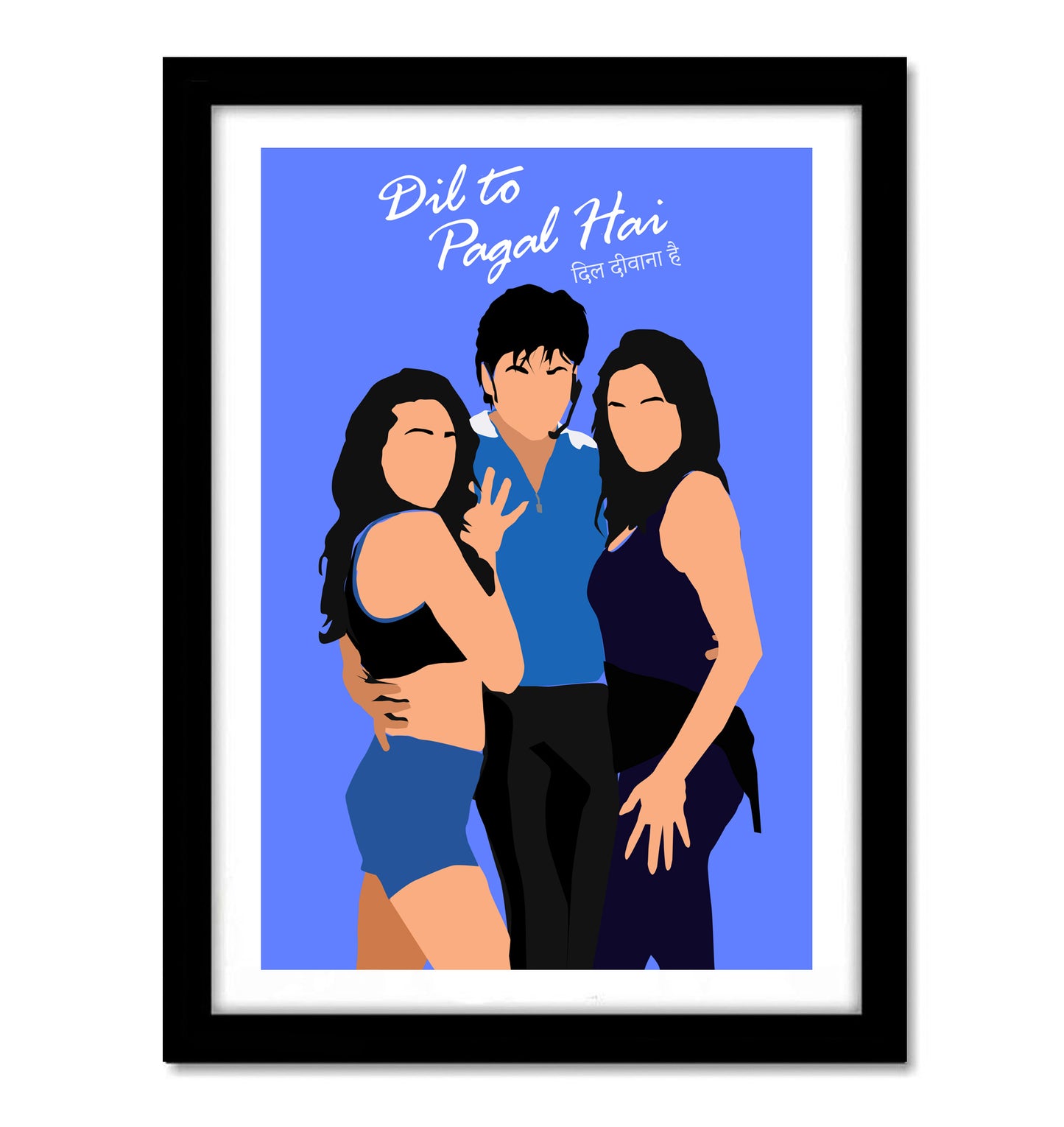 Dil Tou Pagal Hai Shahrukh Khan Artwork Bollywood | Poster | Frame | Canvas