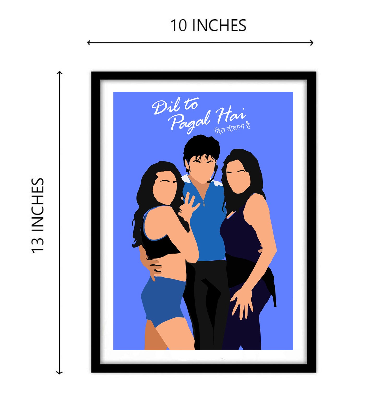 Dil Tou Pagal Hai Shahrukh Khan Artwork Bollywood | Poster | Frame | Canvas