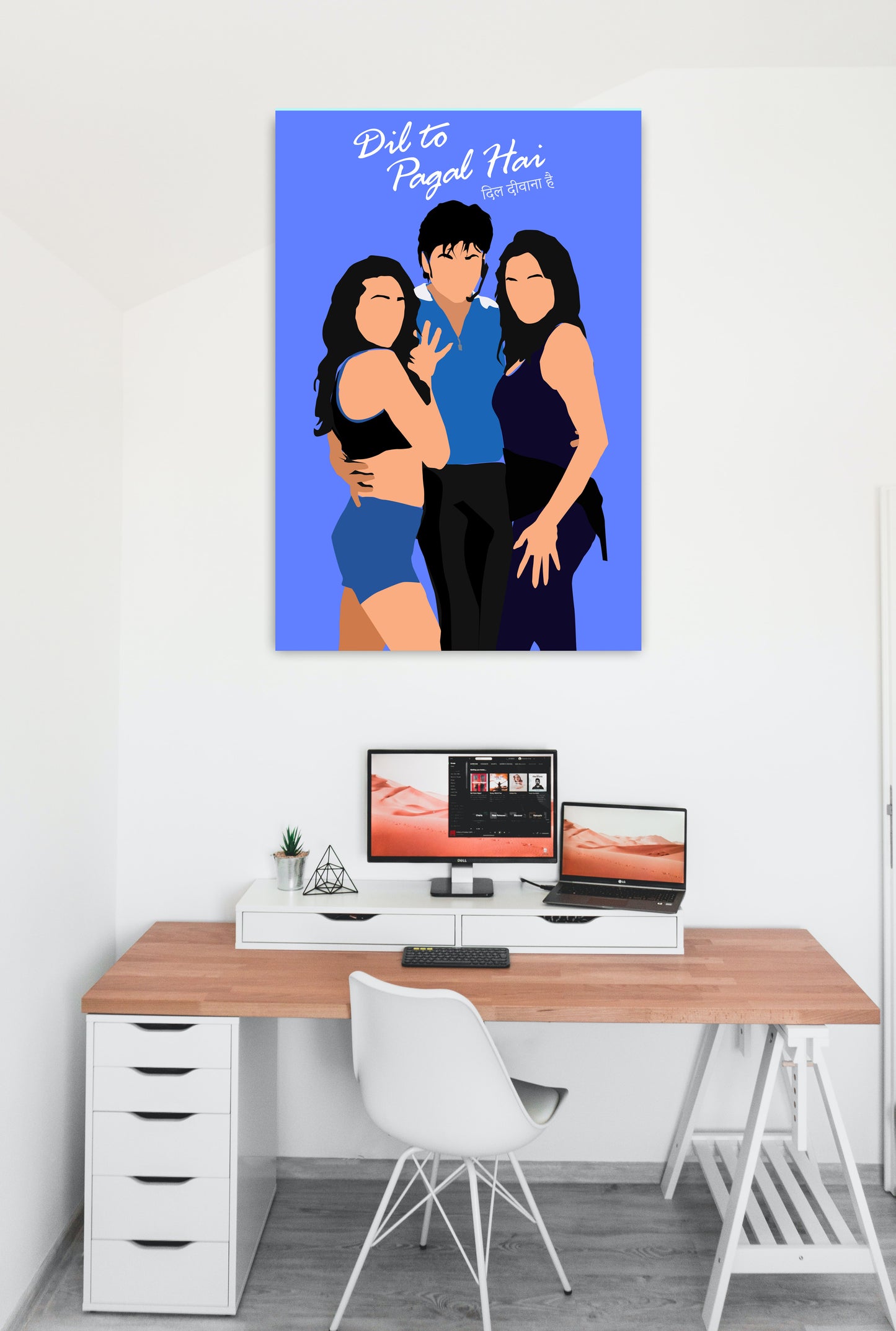 Dil Tou Pagal Hai Shahrukh Khan Artwork Bollywood | Poster | Frame | Canvas