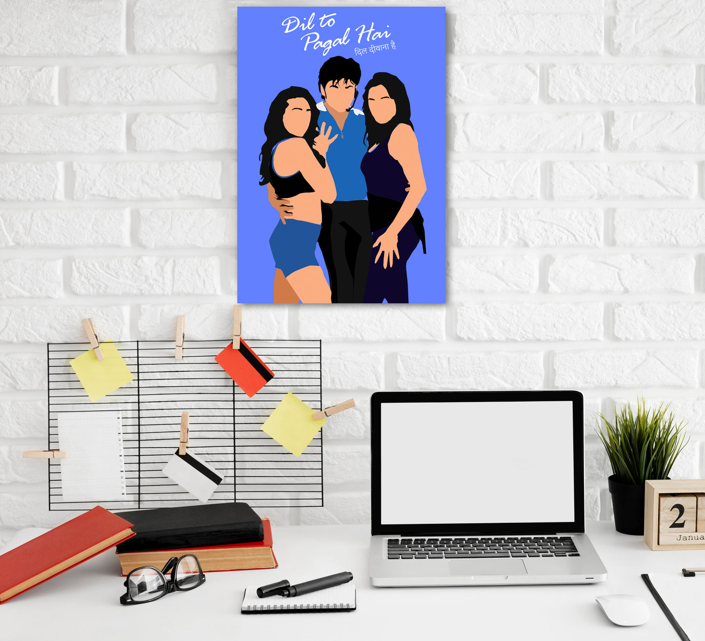 Dil Tou Pagal Hai Shahrukh Khan Artwork Bollywood | Poster | Frame | Canvas
