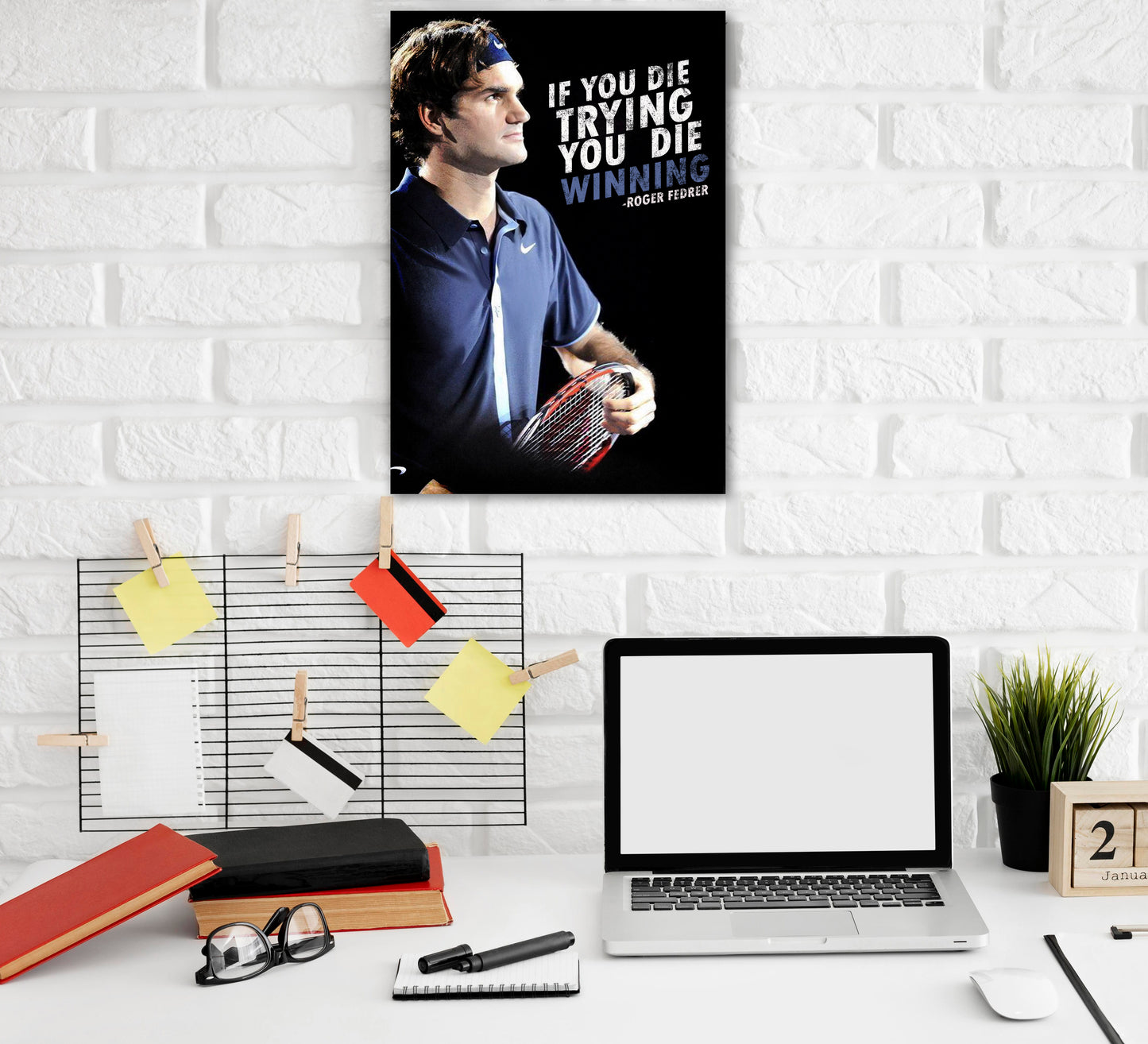Roger Federer Quote Motivational Artwork