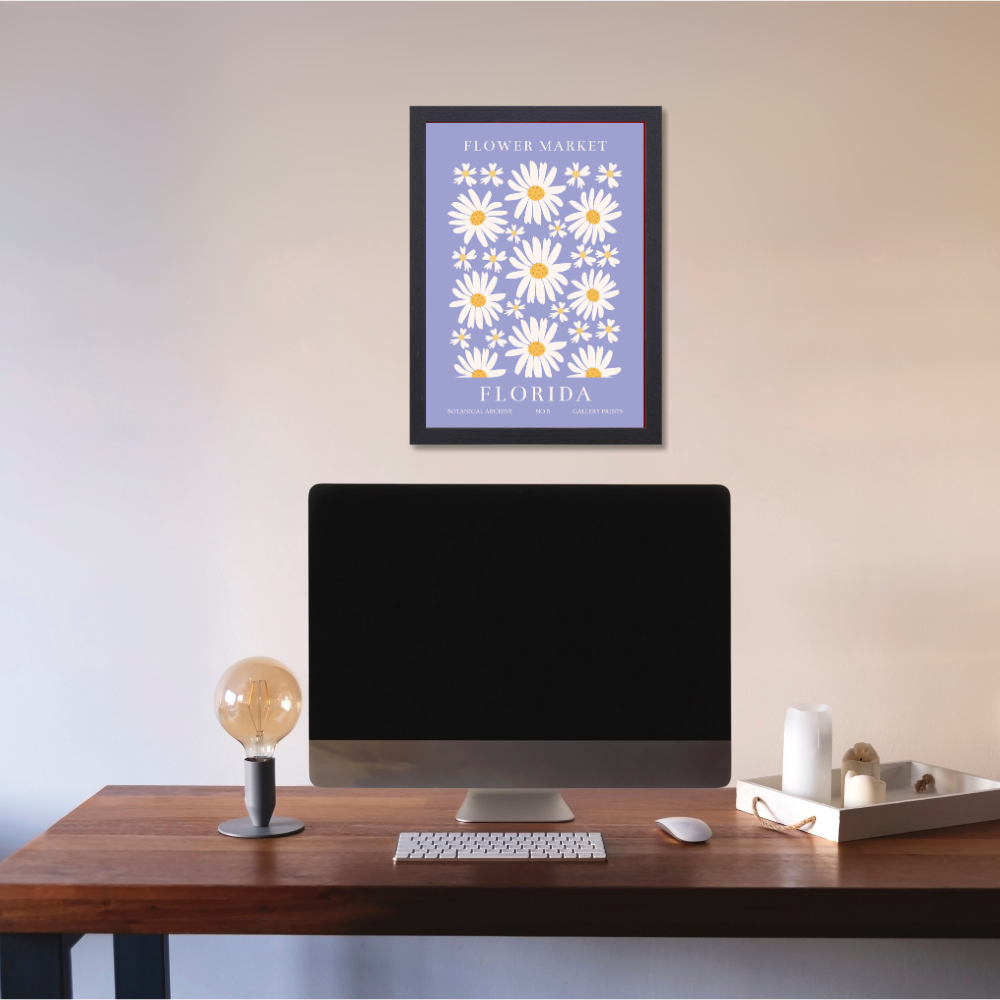 Flowers Frames for wall decoration, wall frame for living room, Flowers Photo Frames, boho wall frame aesthetic, framed Poster, Flower Photo Frames for Living Aera, Daisy Floral Print, floral paintings for living room