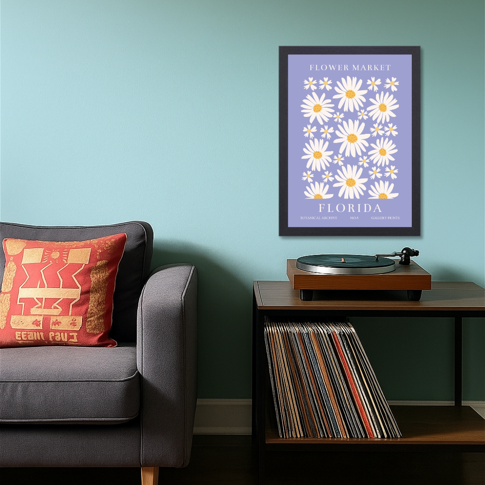 Flowers Frames for wall decoration, wall frame for living room, Flowers Photo Frames, boho wall frame aesthetic, framed Poster, Flower Photo Frames for Living Aera, Daisy Floral Print, floral paintings for living room