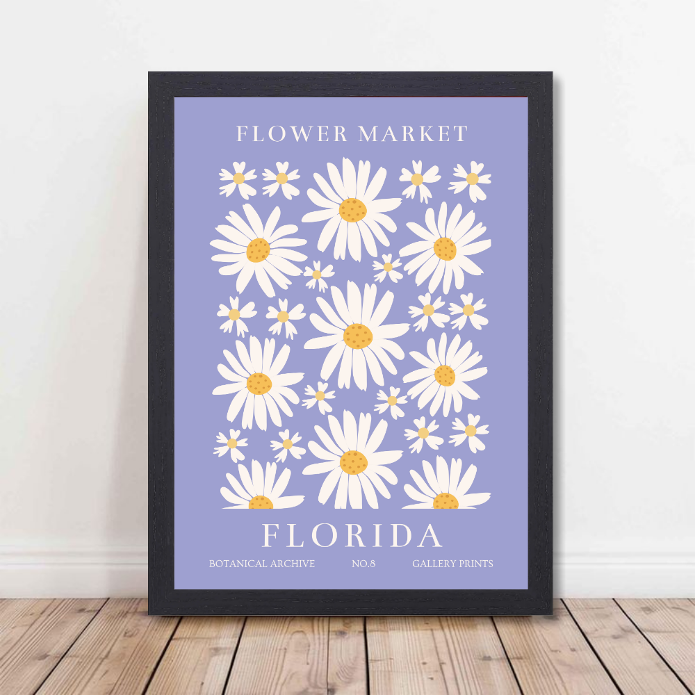 Flowers Frames for wall decoration, wall frame for living room, Flowers Photo Frames, boho wall frame aesthetic, framed Poster, Flower Photo Frames for Living Aera, Daisy Floral Print, floral paintings for living room