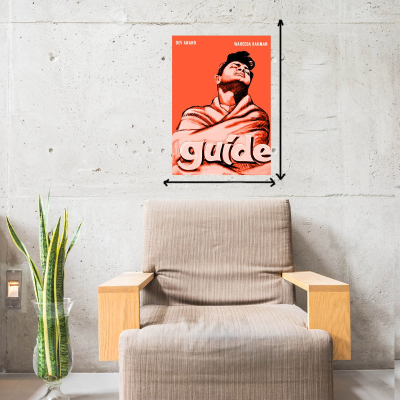 Guide Classic Movie Dev Anand Artwork Bollywood Classic Movie Frame Poster Movie Quote Wall Art Decor Photo Frames Poster Canvas For Bedroom Living Room Decoration Home Office wall Poster Gift