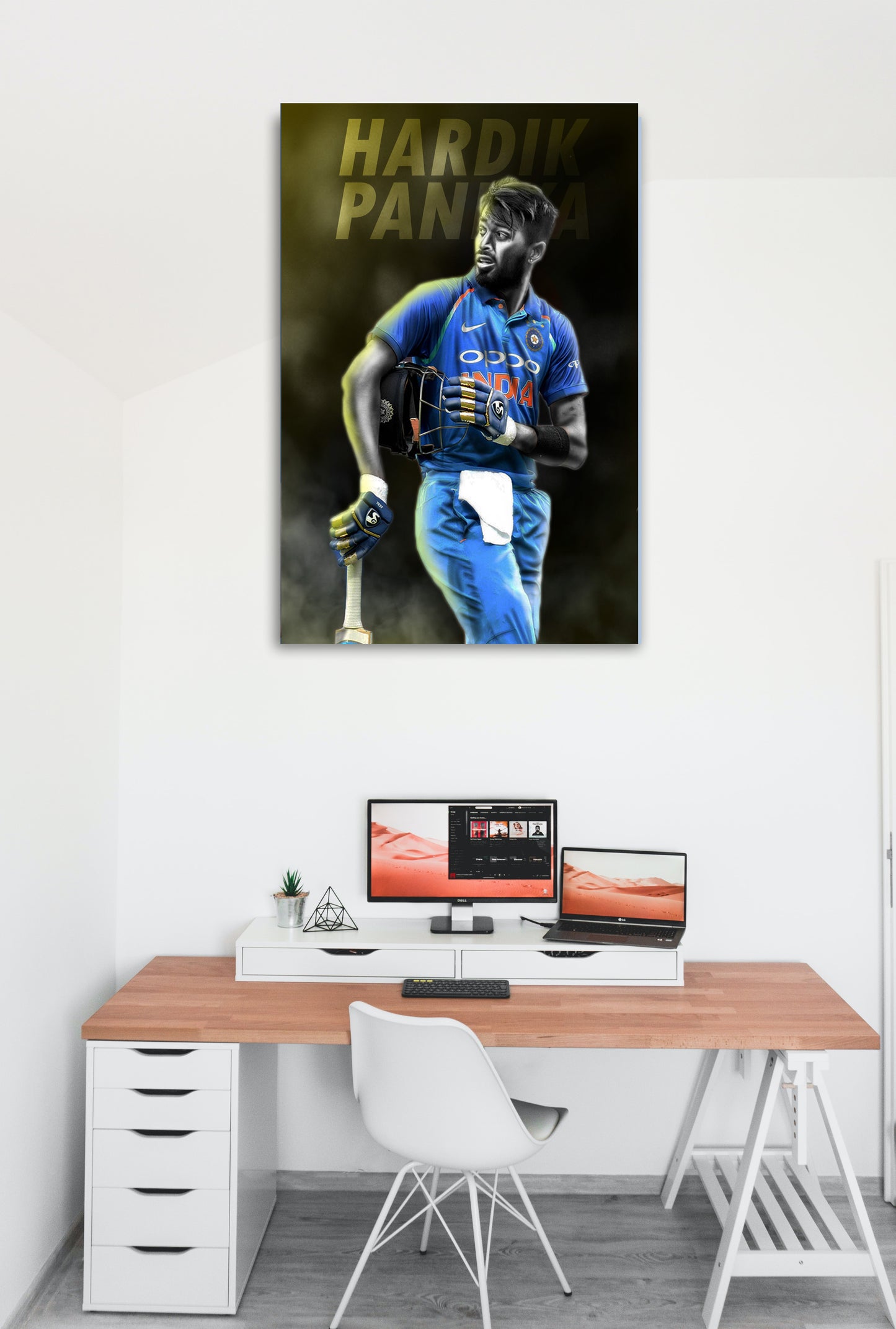 Hardik Pandya Artwork Cricket | Poster | Frame | Canvas
