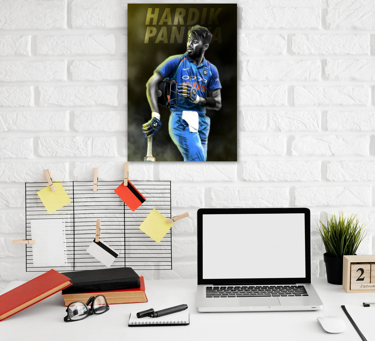 Hardik Pandya Artwork Cricket | Poster | Frame | Canvas