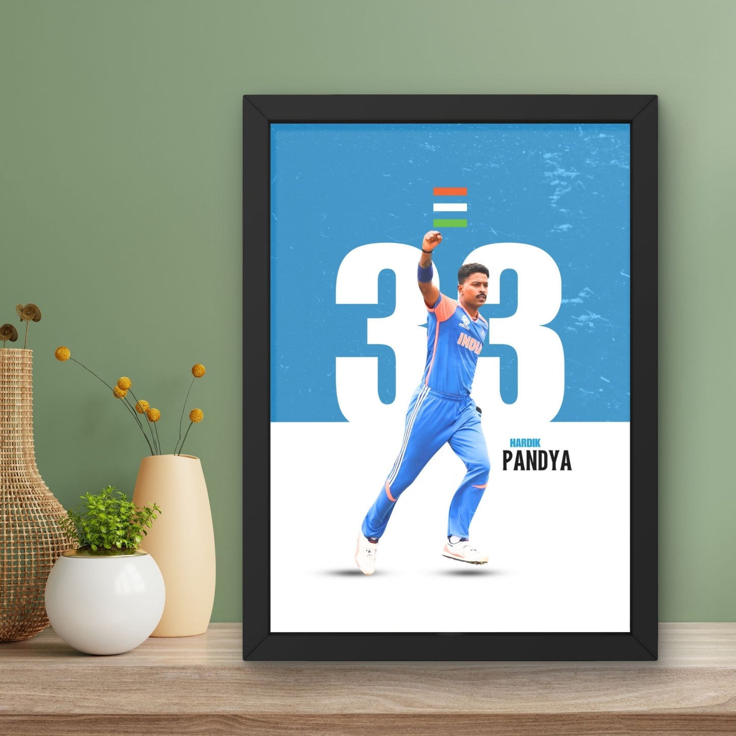 Hardik Pandya Cricket Artwork Cricket| Poster | Frame | Canvas