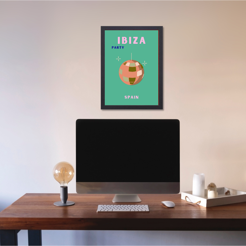 Traveling Theme wall Frame, Wall Frames for Living Room, Framed Travel Photo Frames for wall decor, Travel Frame for wall decor, room decor, Hostels, Hotels, Restraunts Ibiza Party Wall Art