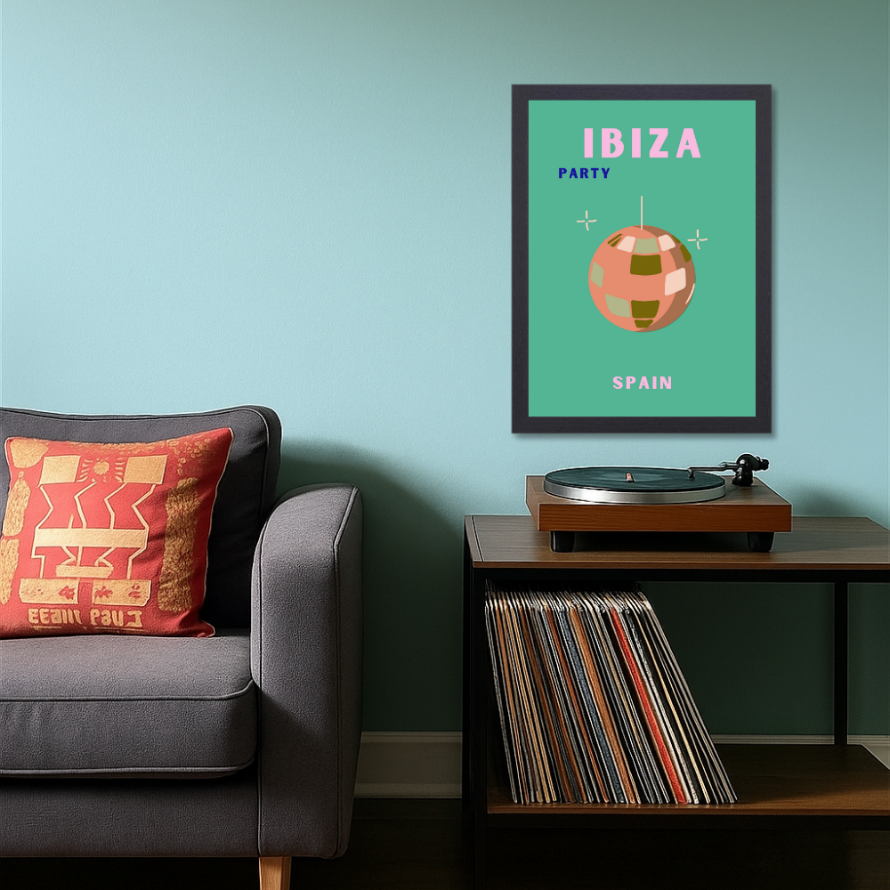 Traveling Theme wall Frame, Wall Frames for Living Room, Framed Travel Photo Frames for wall decor, Travel Frame for wall decor, room decor, Hostels, Hotels, Restraunts Ibiza Party Wall Art
